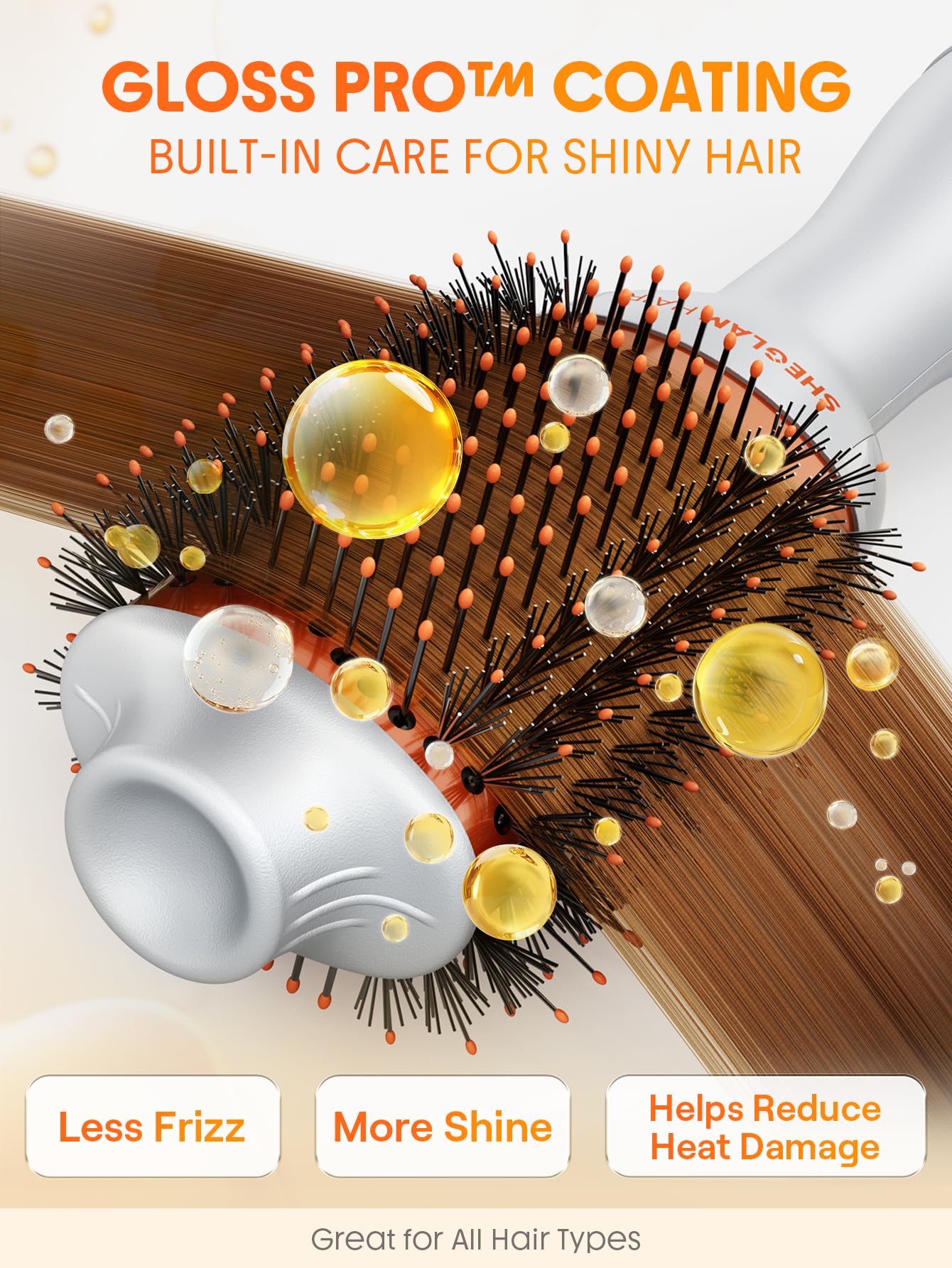 SHEGLAM 4-in-1 hot air brush 3 heat settings for versatile styling