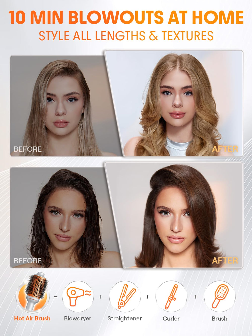 SHEGLAM 4-in-1 hot air brush motor action speeds drying and styling