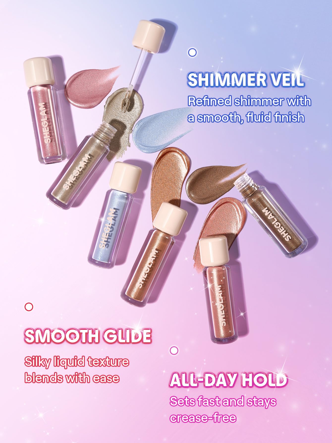 SHEGLAM Airglow Eye Tint Cloud Nine long-wear formula stays vibrant throughout the day.