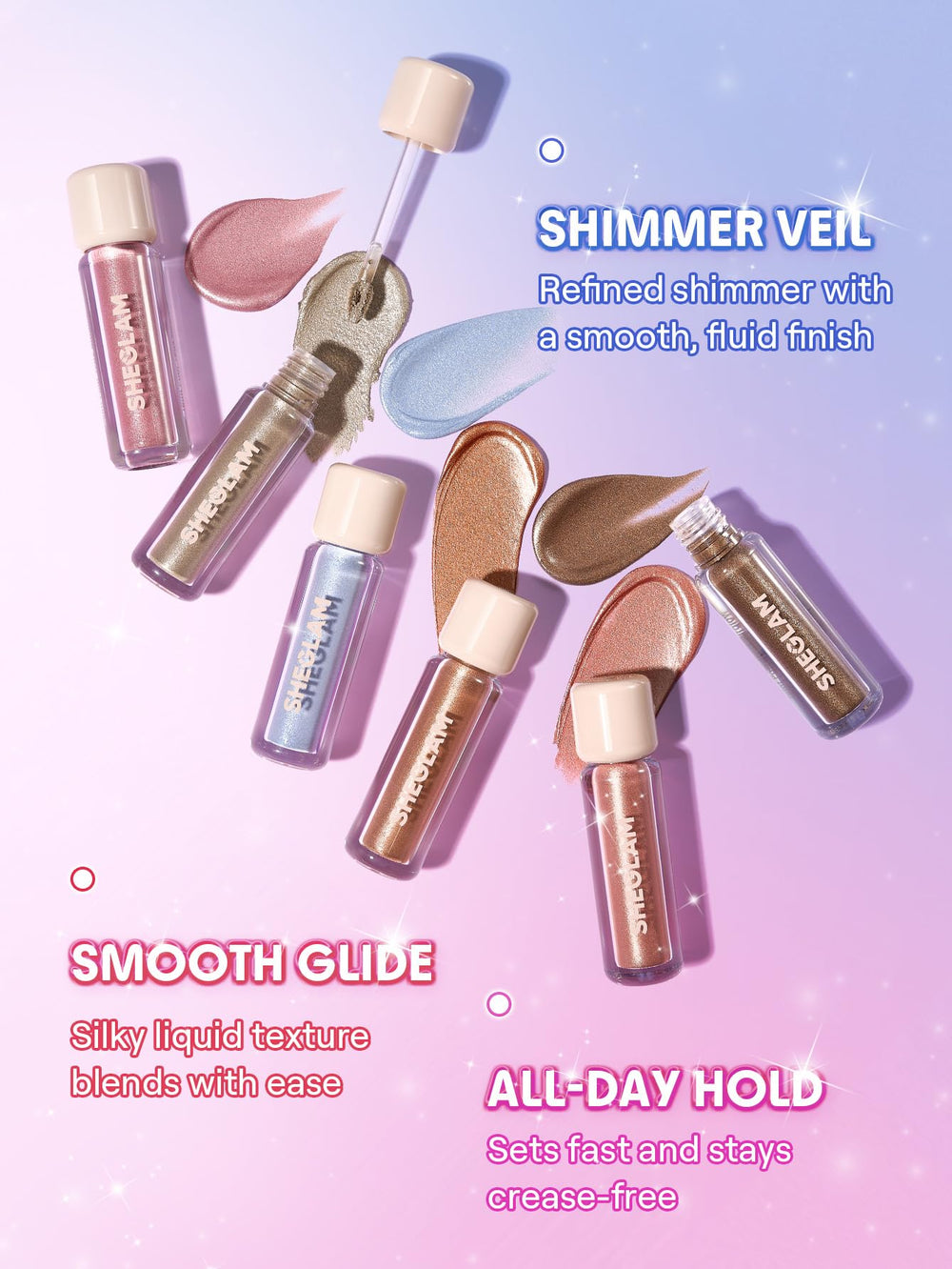 SHEGLAM Airglow Eye Tint Cloud Nine long-wear formula stays vibrant throughout the day.