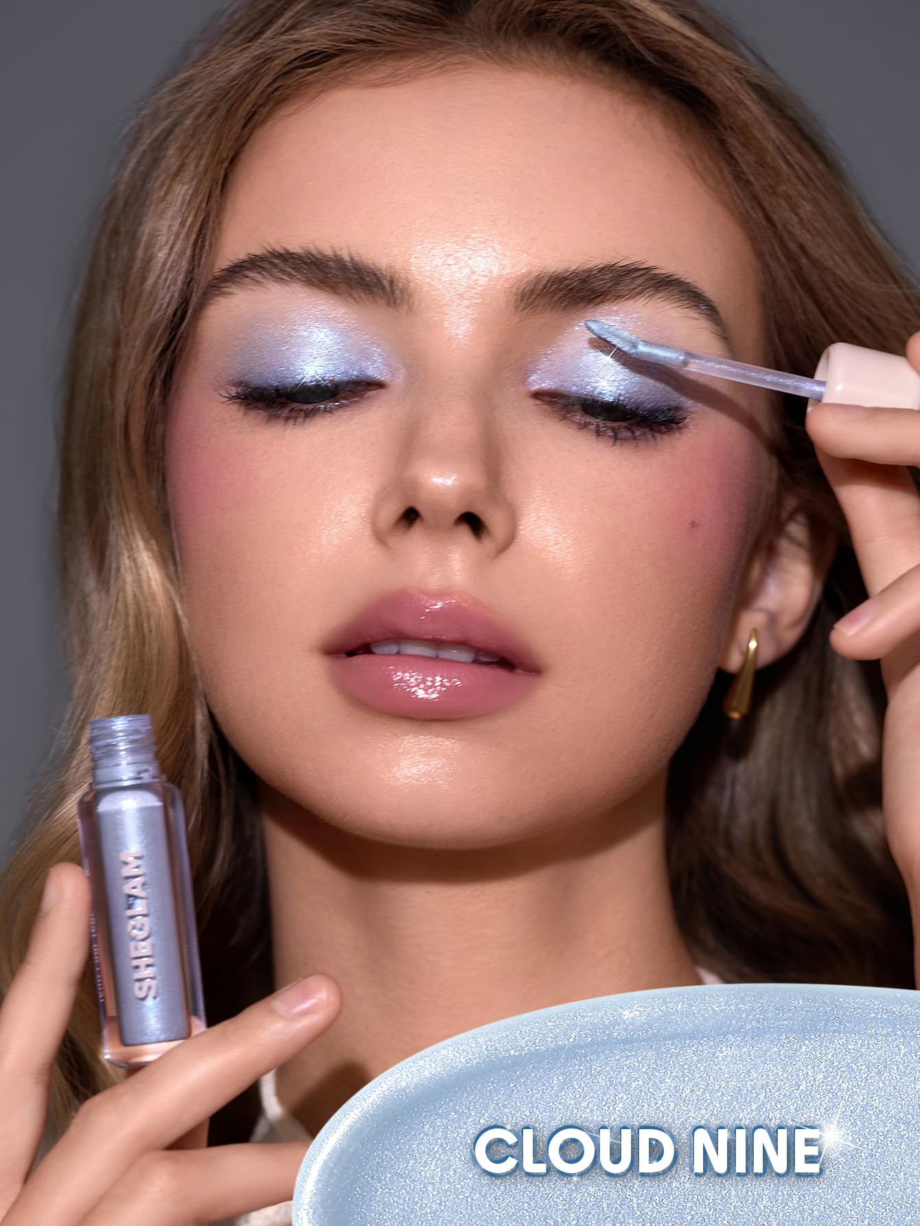 SHEGLAM Airglow Eye Tint Cloud Nine shimmer finish adds vivid radiance to lids.