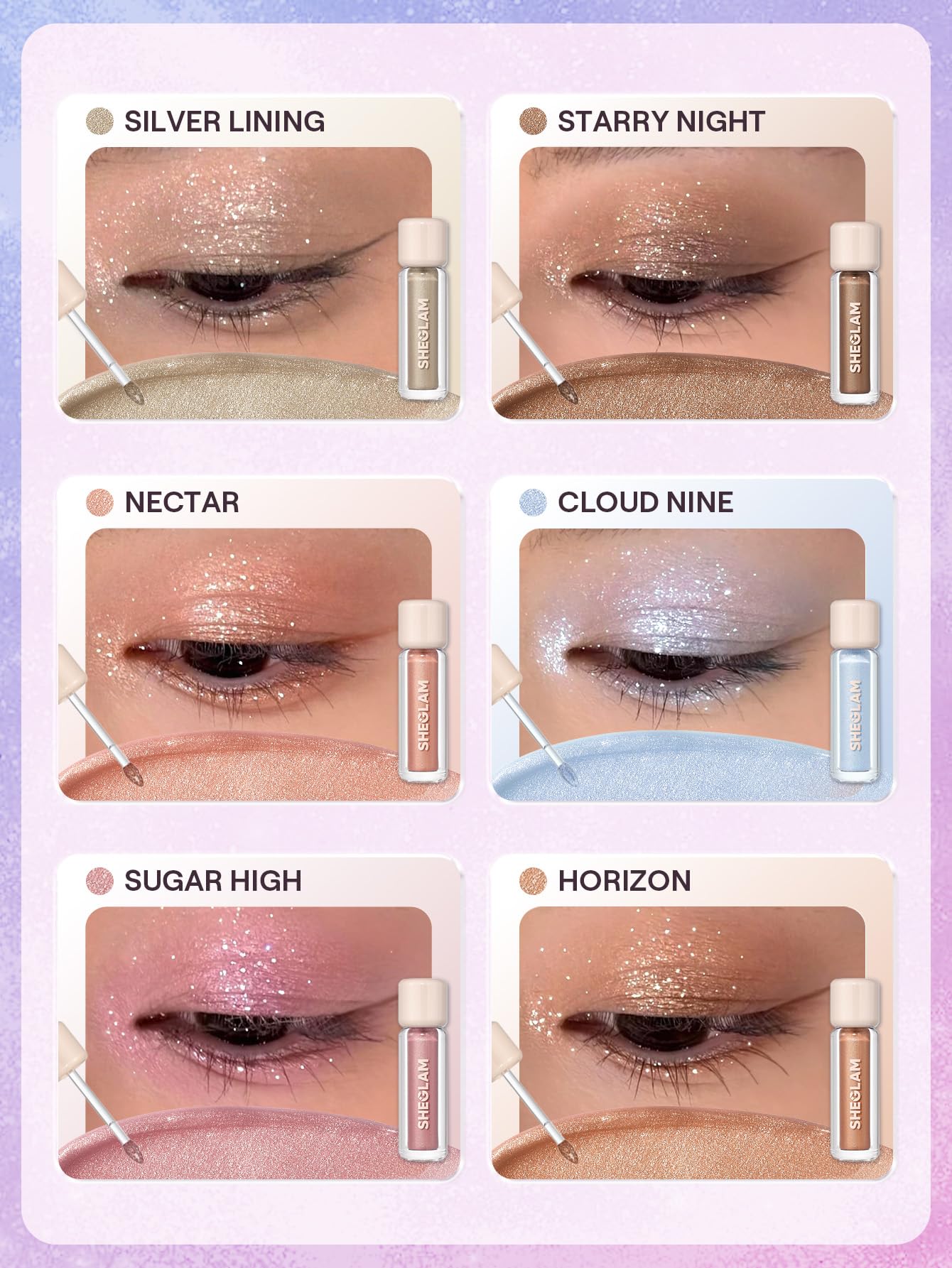 SHEGLAM Airglow Eye Tint Sugar High packaging photo emphasizes cruelty-free Leaping Bunny approved.