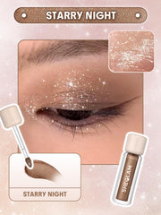 SHEGLAM Airglow Eye Tint swatches on hand show buildable shimmer