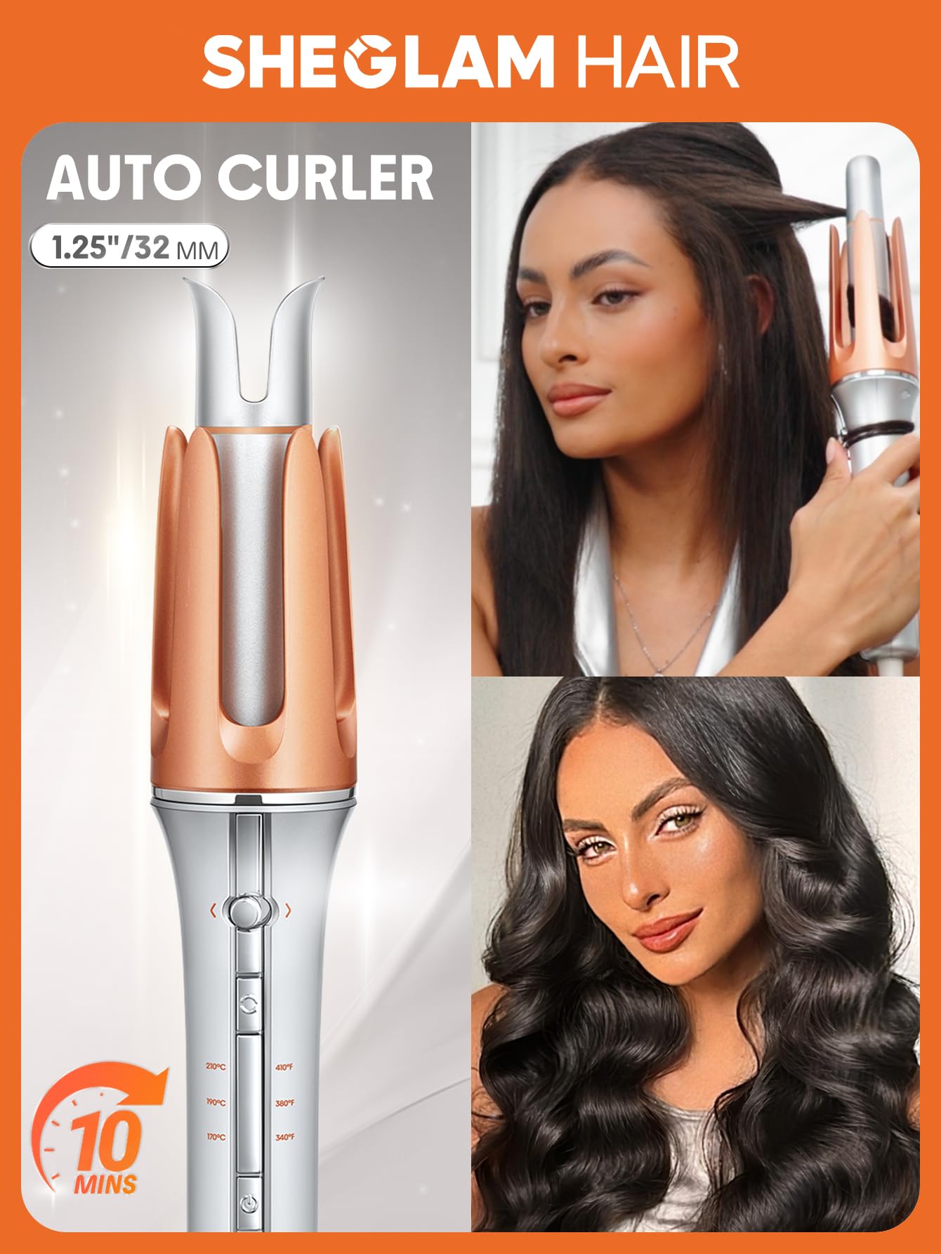 SHEGLAM anti-burn and anti-tangle design guards against hair mishaps.