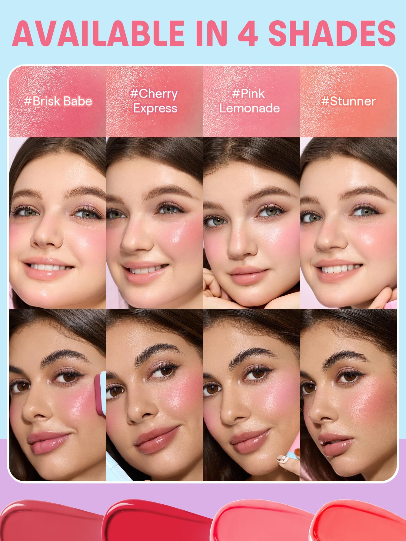 SHEGLAM Glass Glow Blush Stick compact travel-size for on-the-go touches