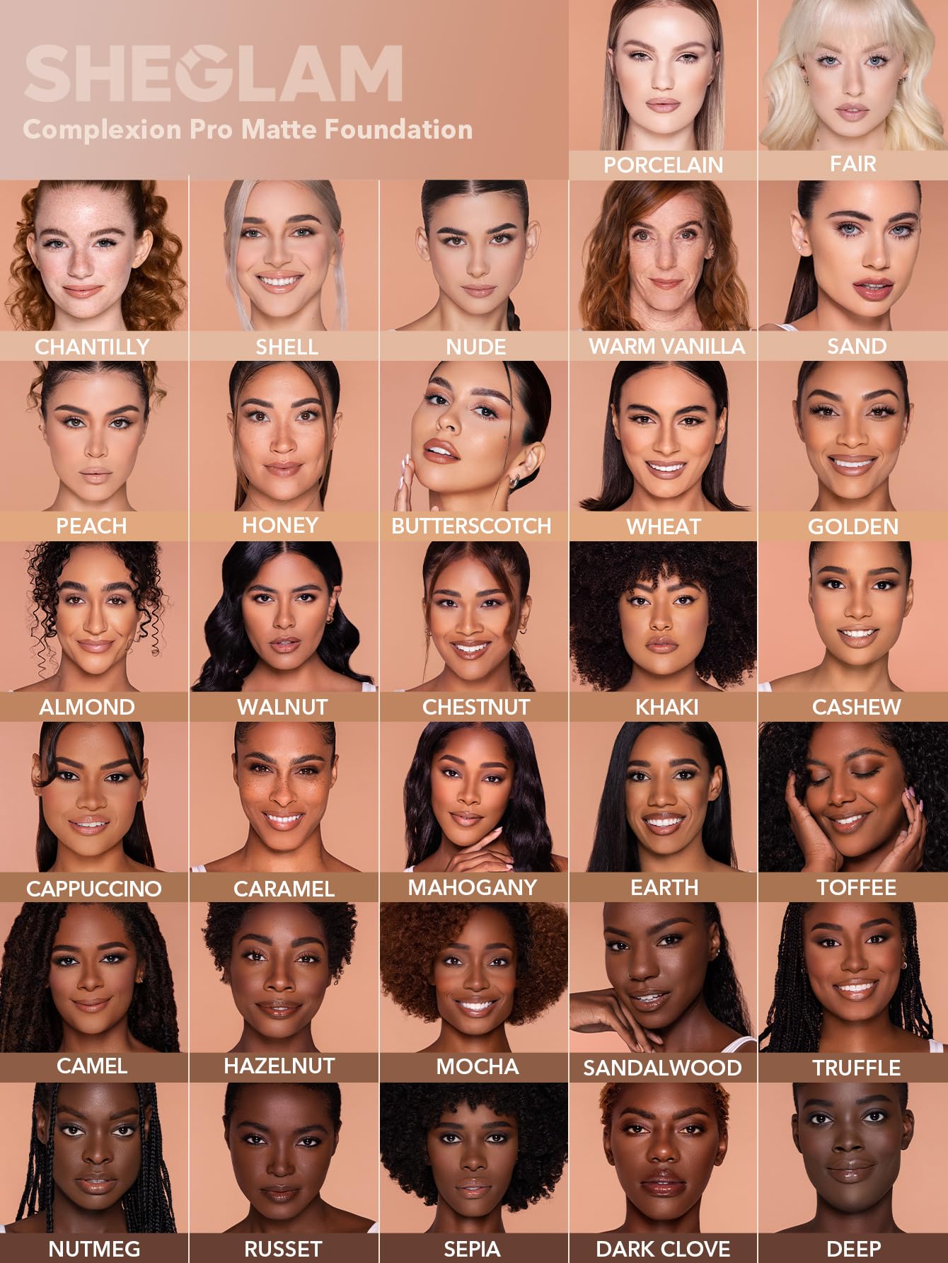 SHEGLAM collection promo image suggests versatile makeup essentials for daily routines.