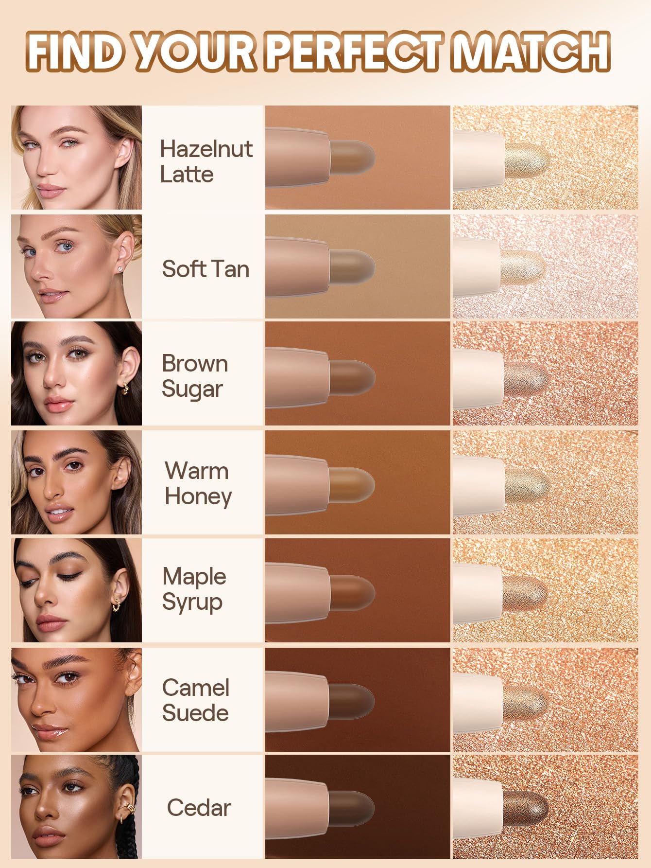 SHEGLAM contour highlight stick Brown Sugar swirl demonstrating dimensional effect