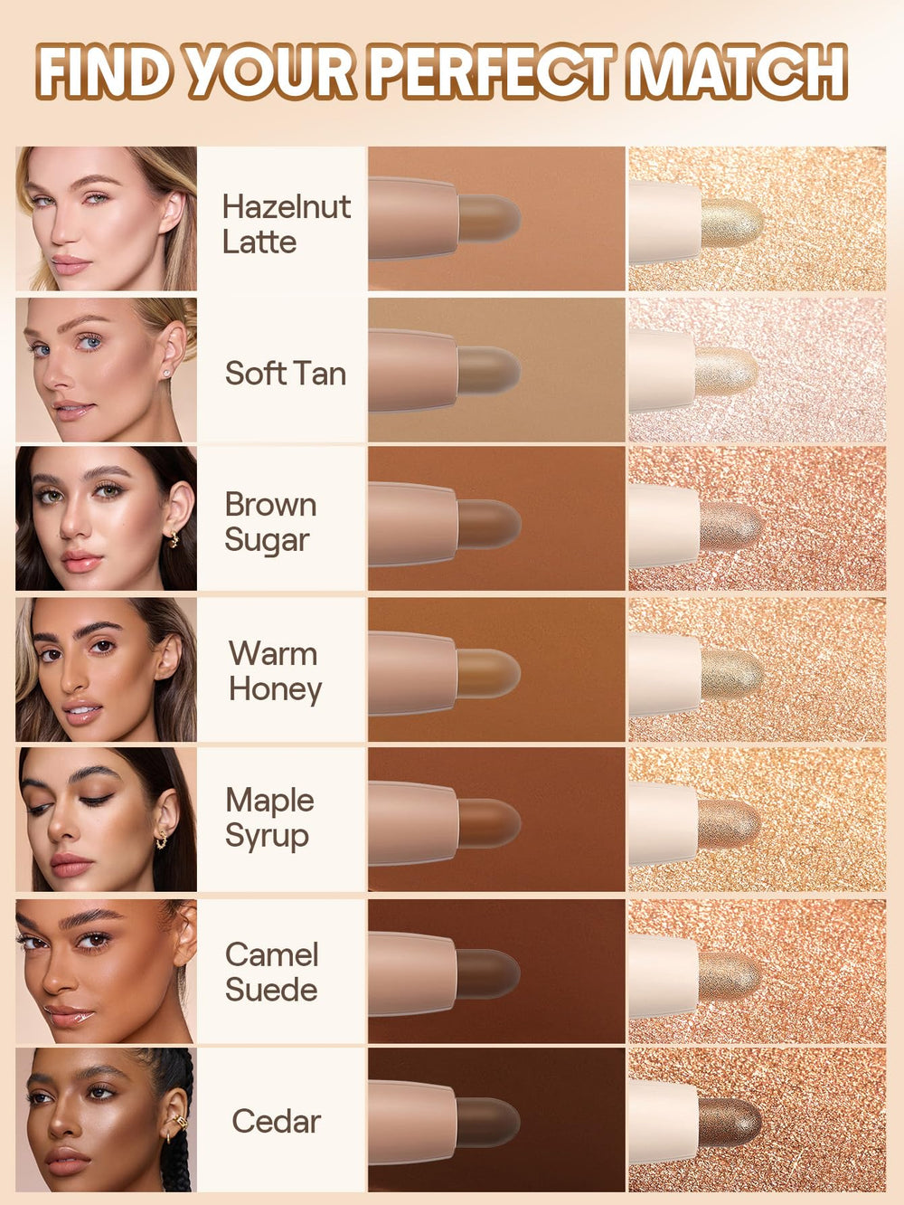 SHEGLAM contour highlight stick Brown Sugar swirl demonstrating dimensional effect