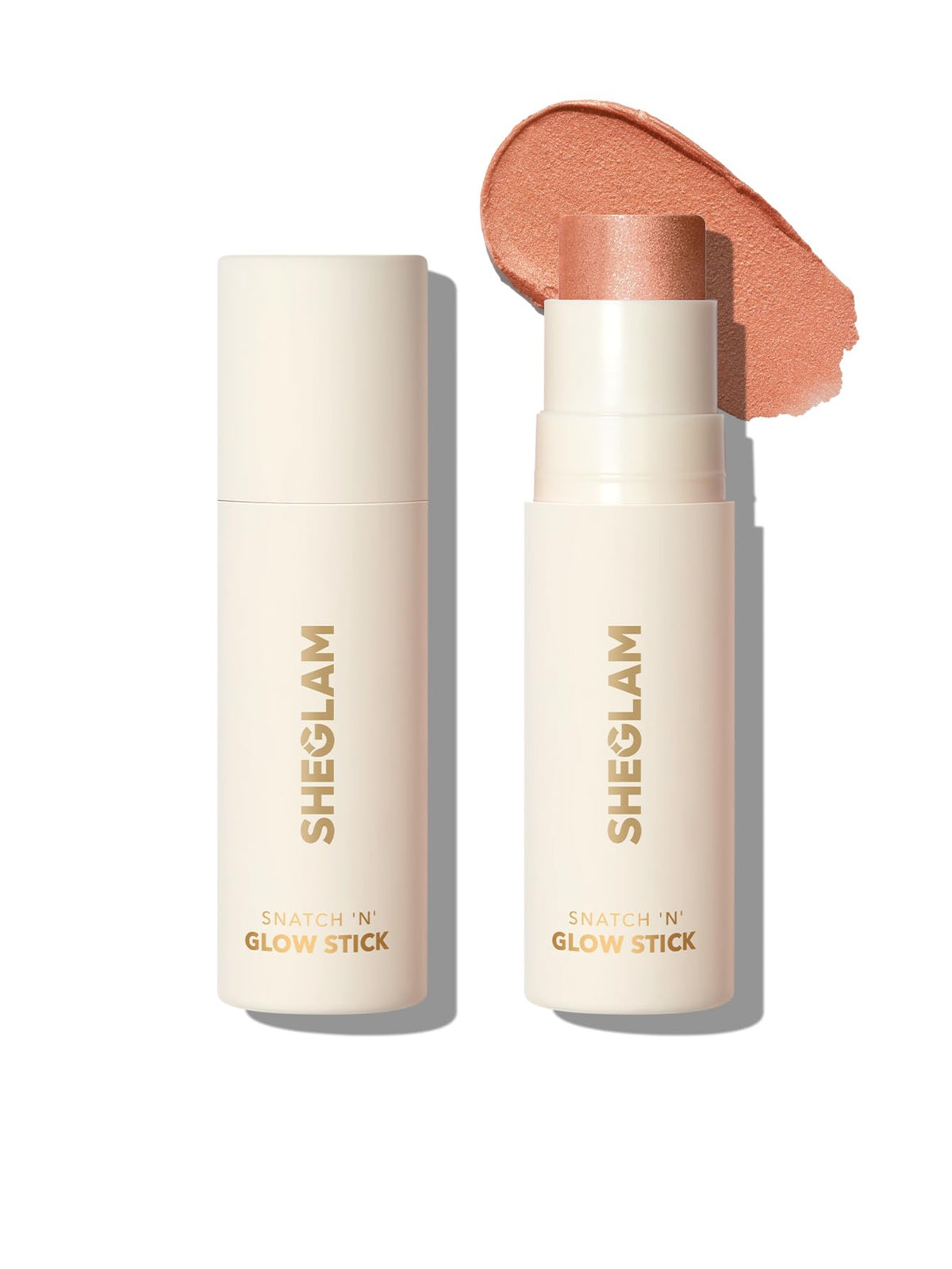 SHEGLAM cream highlighter stick Bellini Brunch swatch for subtle glow