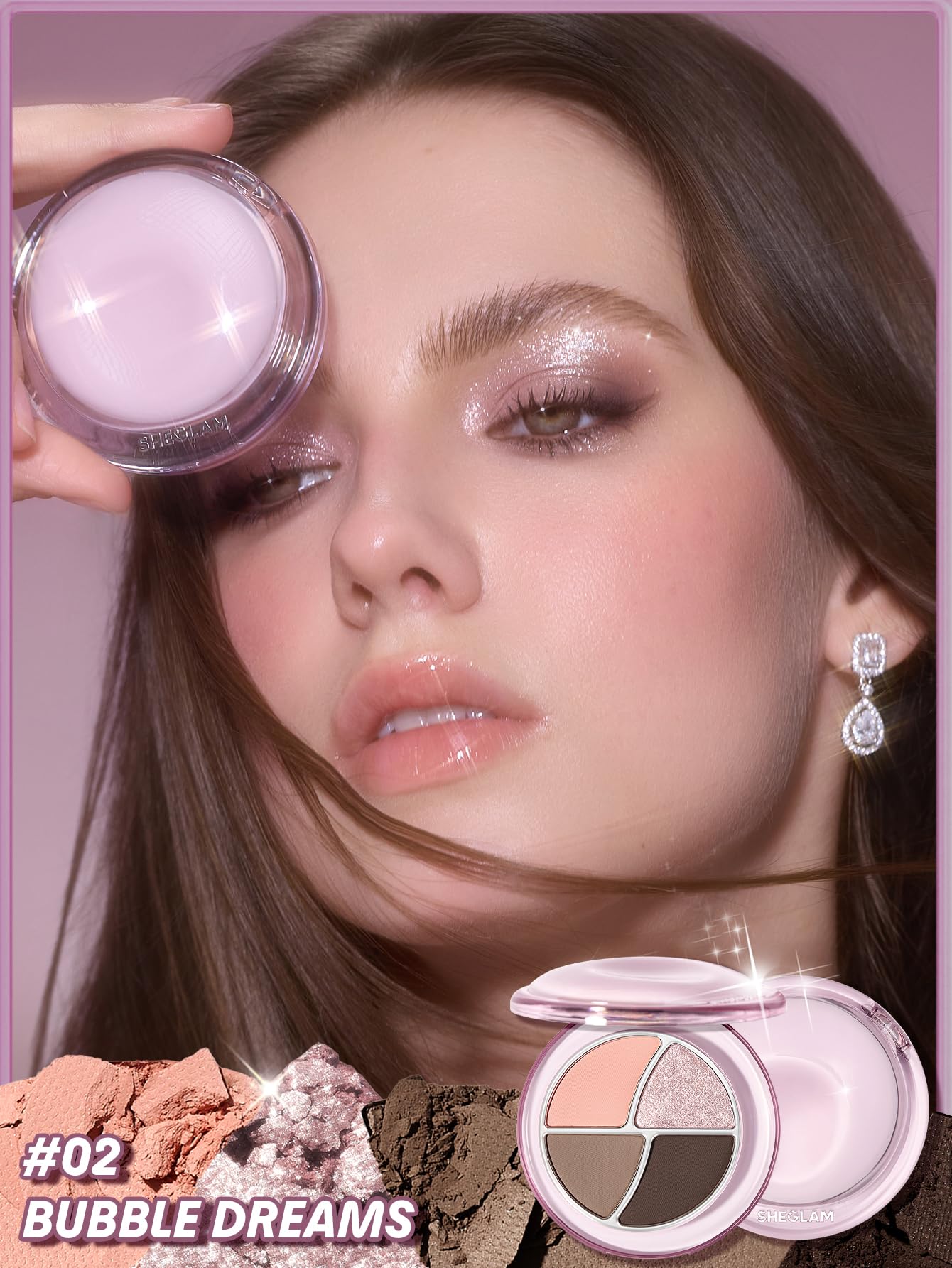 SHEGLAM Daydreamer Mini Palette cashmere-smooth texture demonstrates silky finish and easy application.