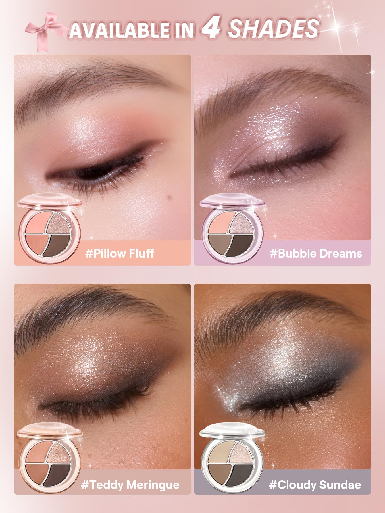 SHEGLAM Daydreamer Mini Palette micro-fine glitter shimmer adds reflective dimension for evening glam.