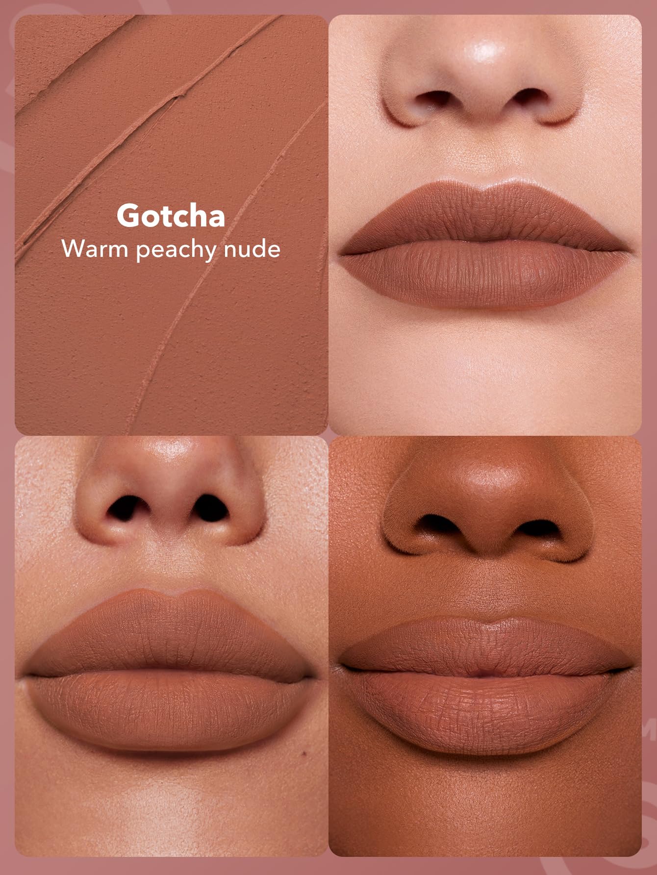 SHEGLAM Dynamatte creamy-hydrating texture glides on lips for smooth application.