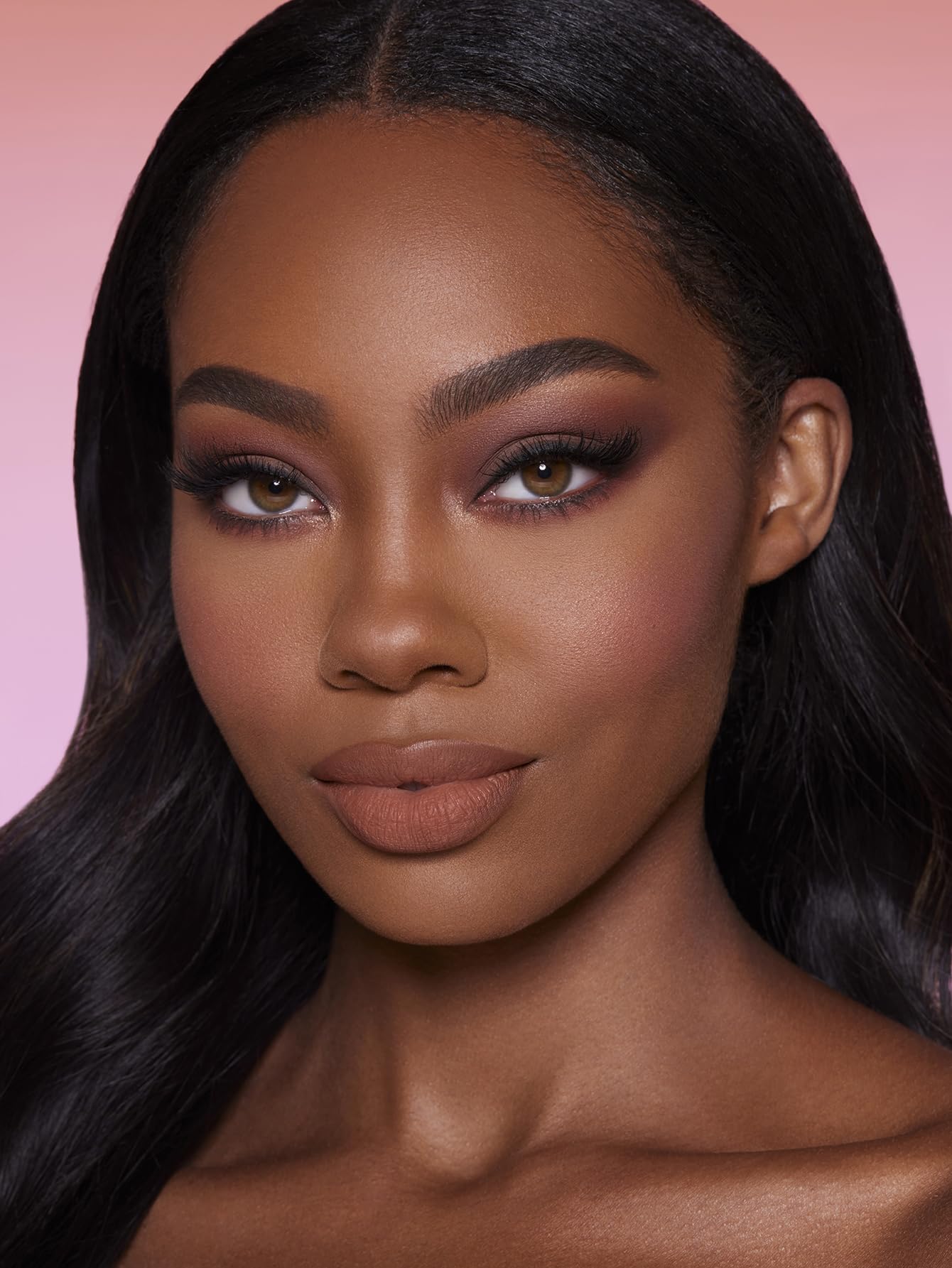 SHEGLAM Dynamatte transfer-proof finish shown on lips for smudge-resistant wear.