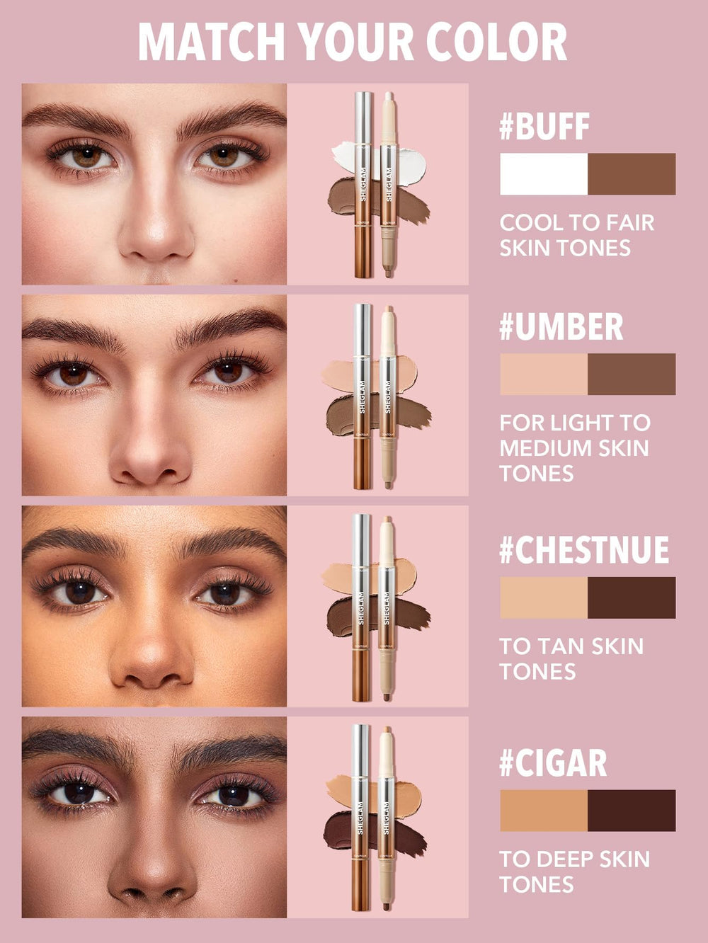SHEGLAM Fine Line nose contour pen in use demonstrates precise sculpting.