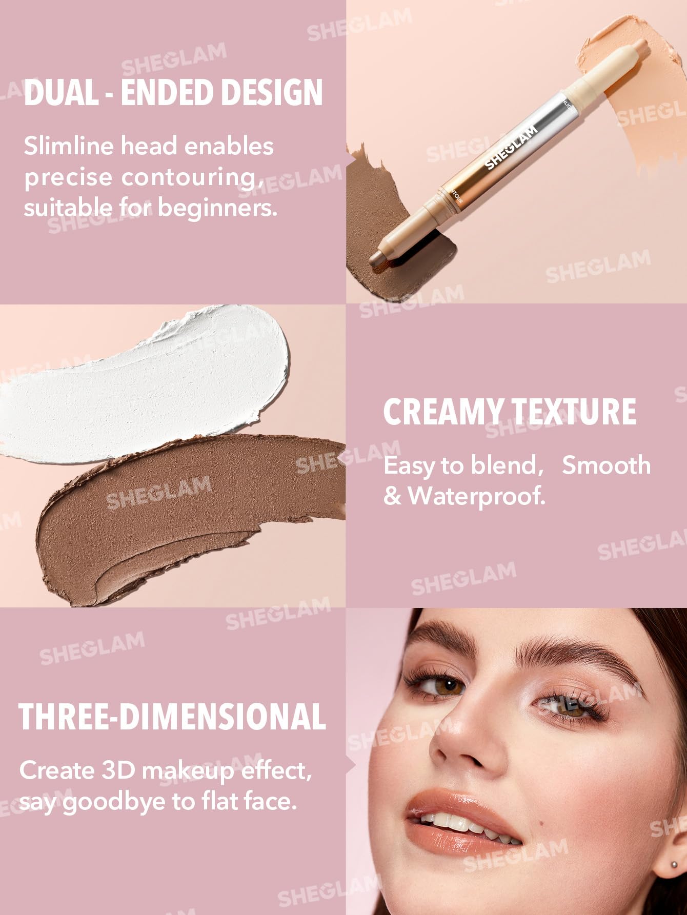 SHEGLAM Fine Line waterproof wear test shows long-lasting finish.