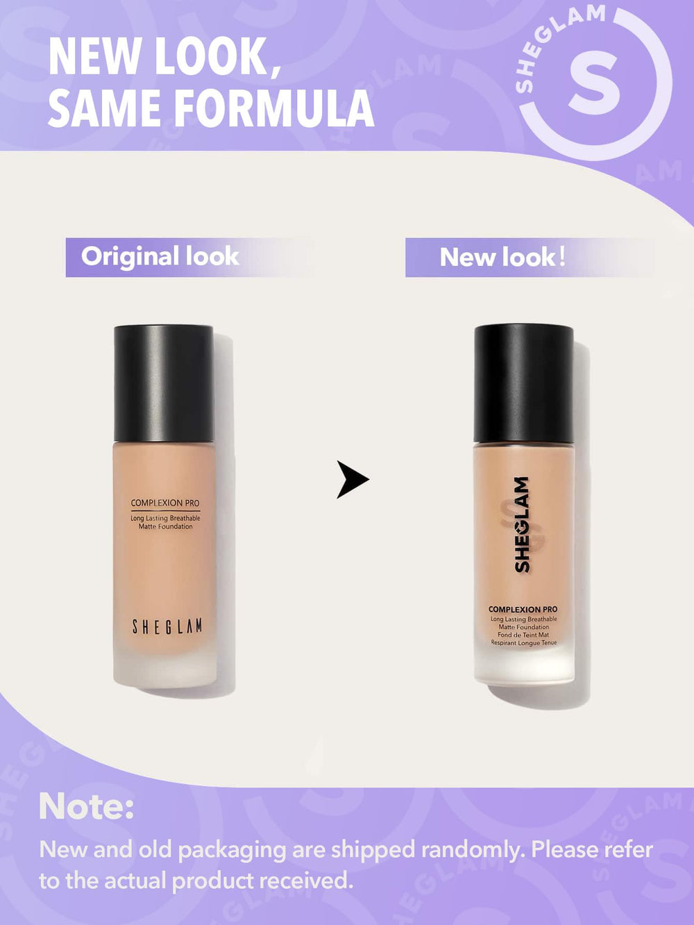 SHEGLAM golden shade on skin tone suggests versatile coverage.