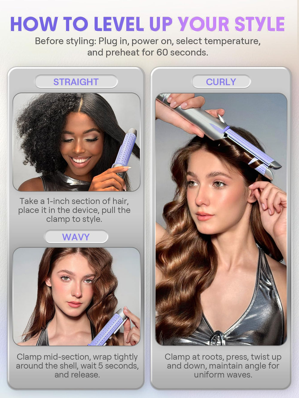 SHEGLAM Hair Cool Lock Airflow Styler extra-long 5.5-inch plates speed styling.