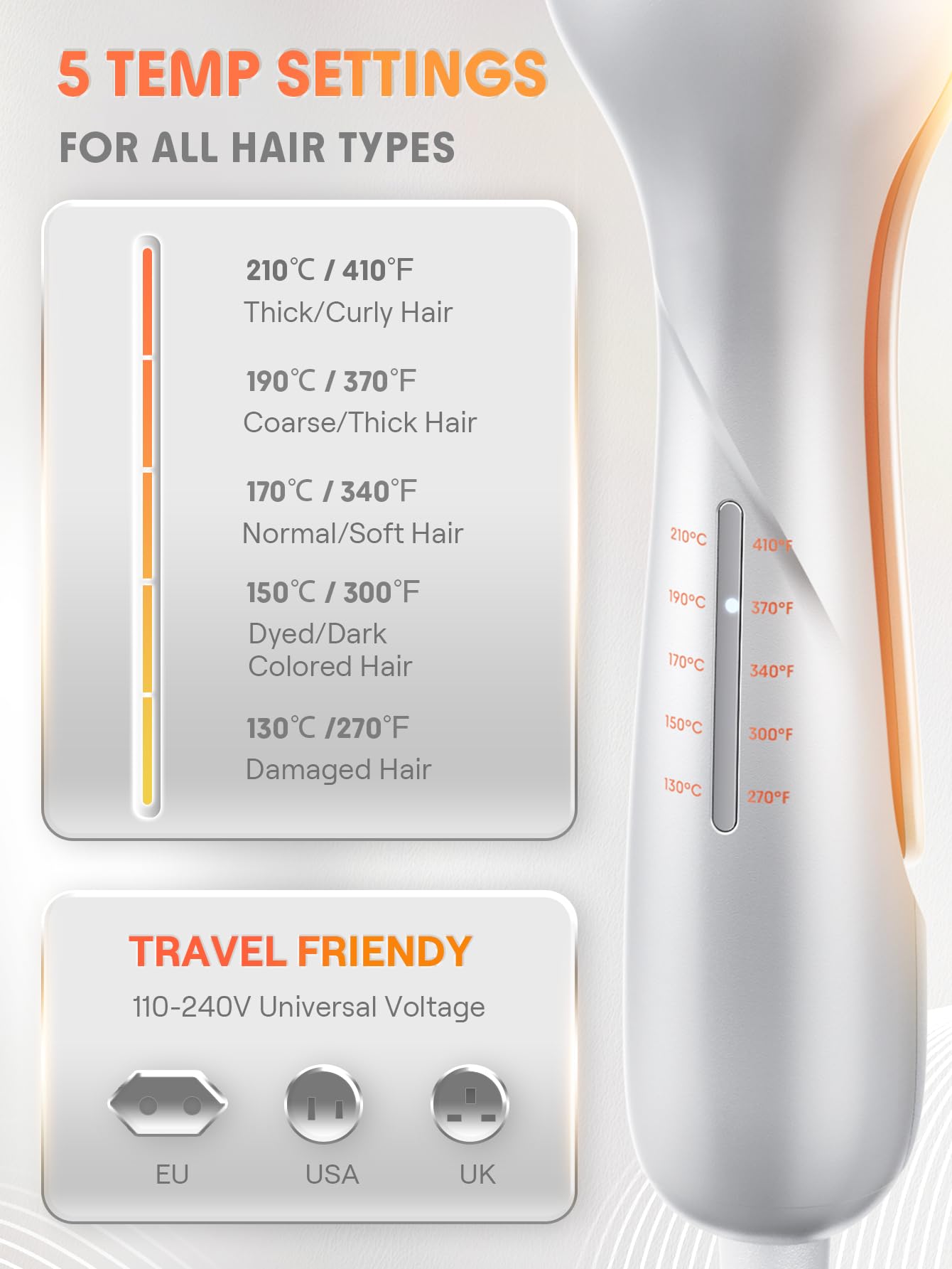 SHEGLAM Dual voltage supports worldwide styling on travel.
