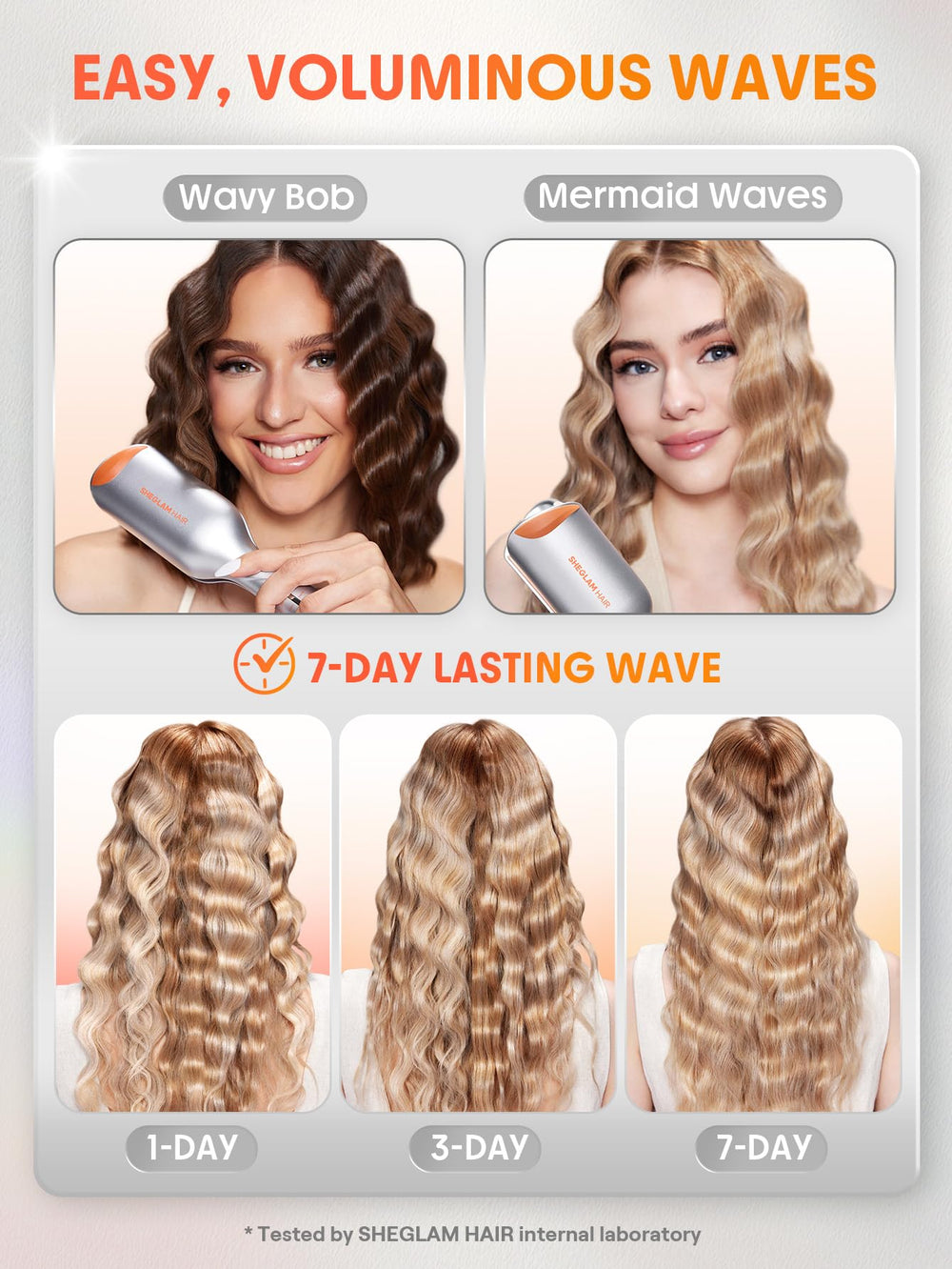 SHEGLAM Travel-ready waver with dual voltage for on-the-go styling.