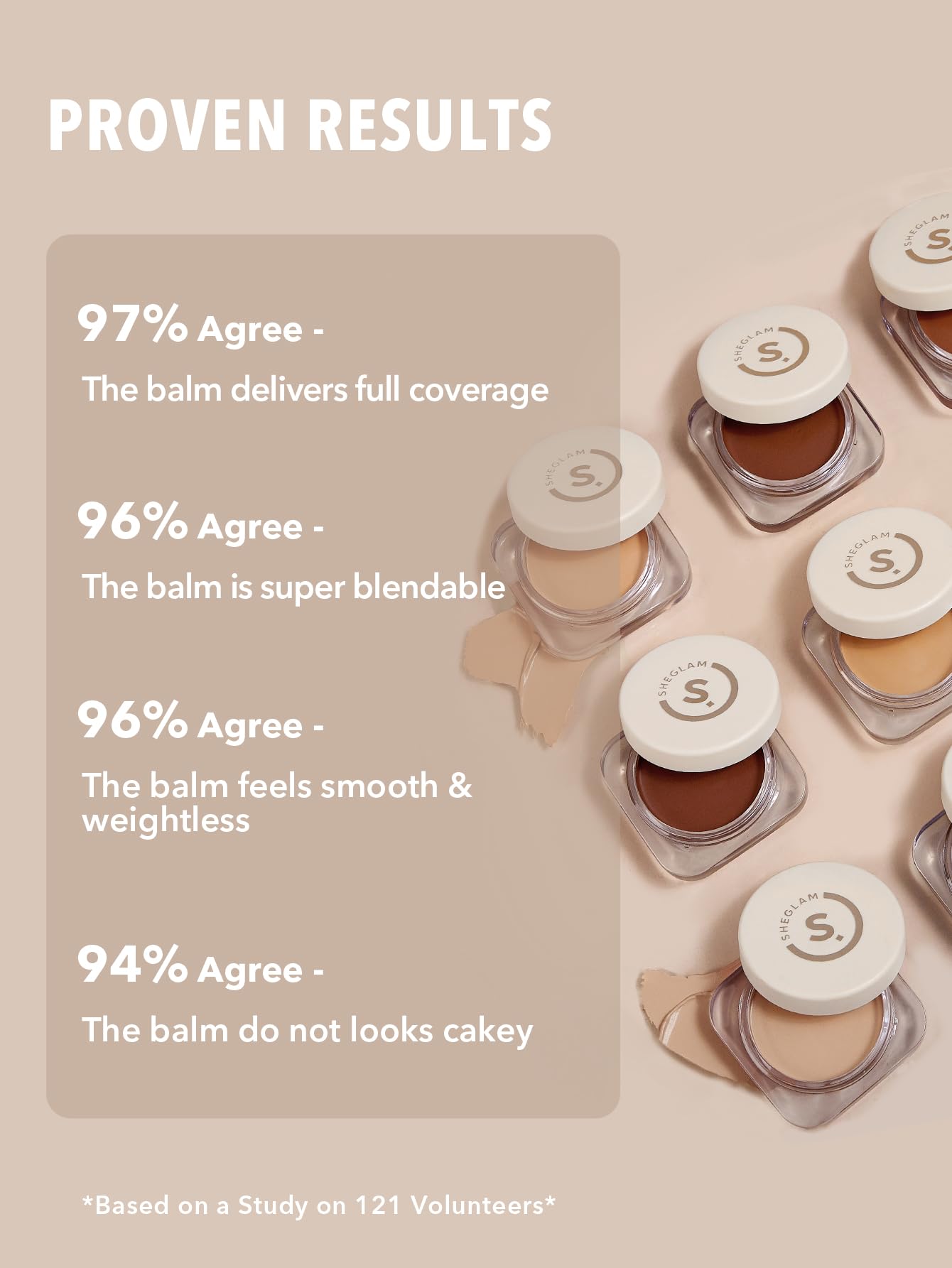 SHEGLAM Hydrating Cream Foundation Balm skin finish photo shows healthy-looking complexion
