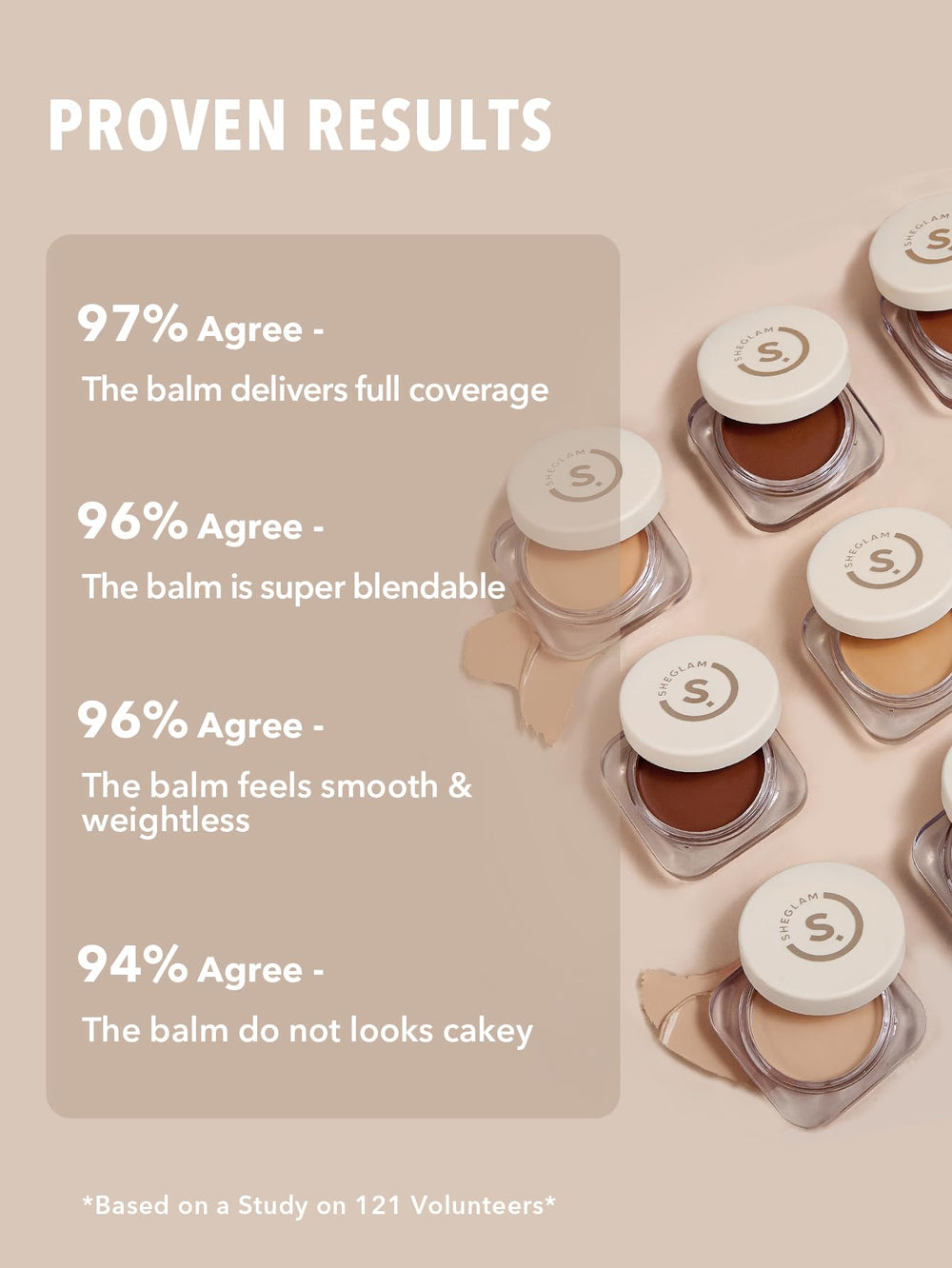 SHEGLAM Hydrating Cream Foundation Balm skin finish photo shows healthy-looking complexion