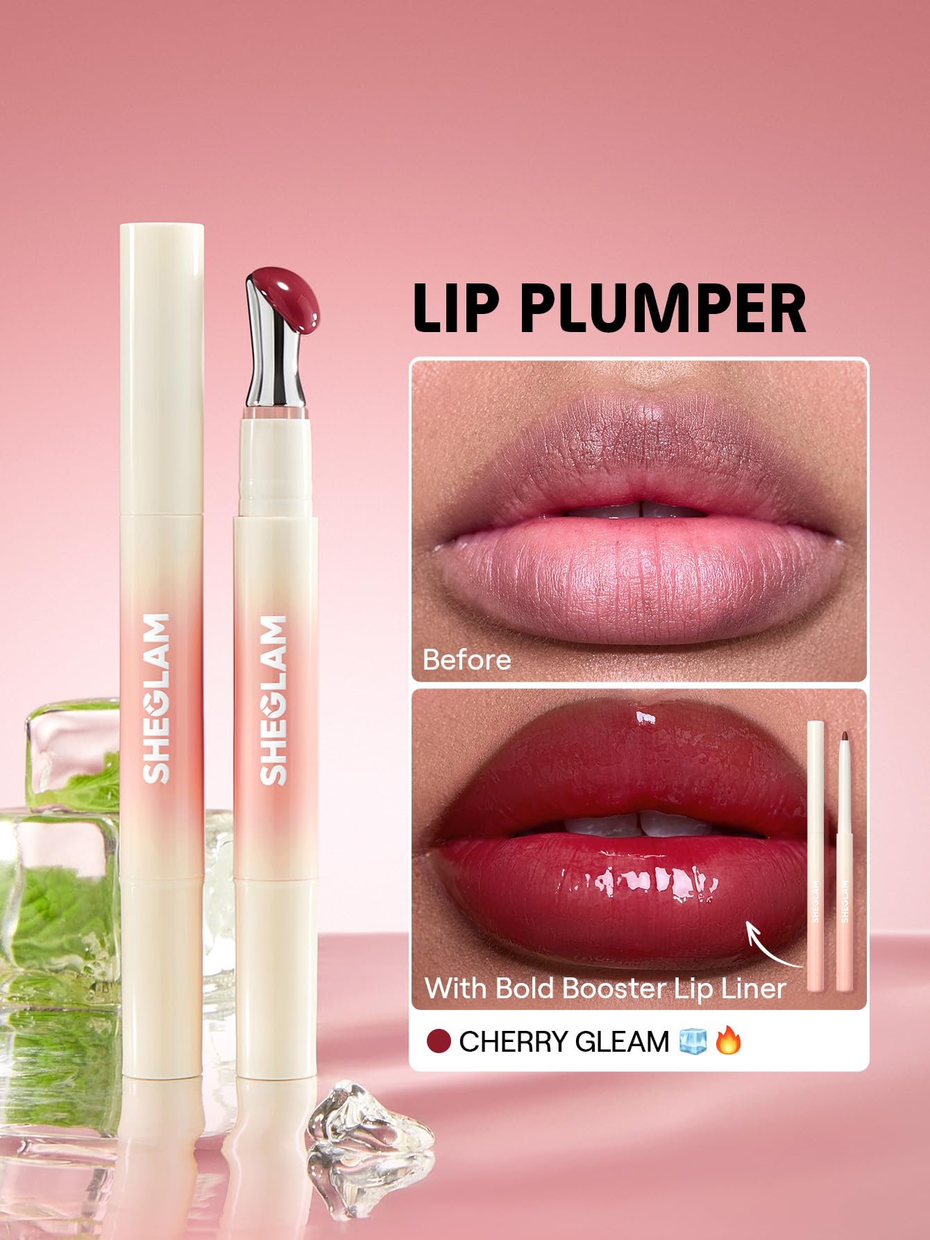 SHEGLAM Hydrating Lip Gloss Cherry Gleam hyaluronic-acid formula delivers moisture