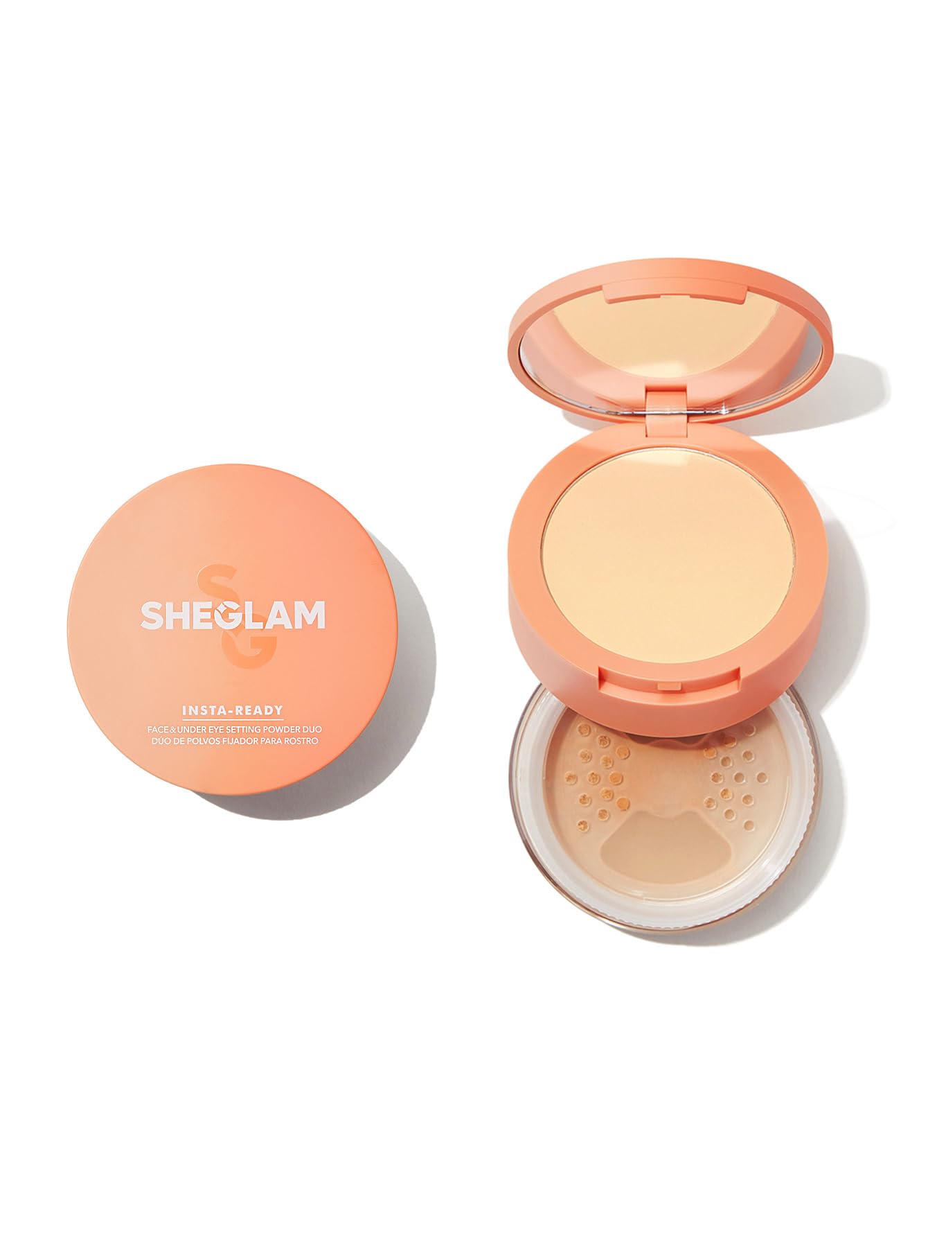 SHEGLAM Insta-Ready Powder upper-undereye compartment for setting and brightening delicate under-eye skin.