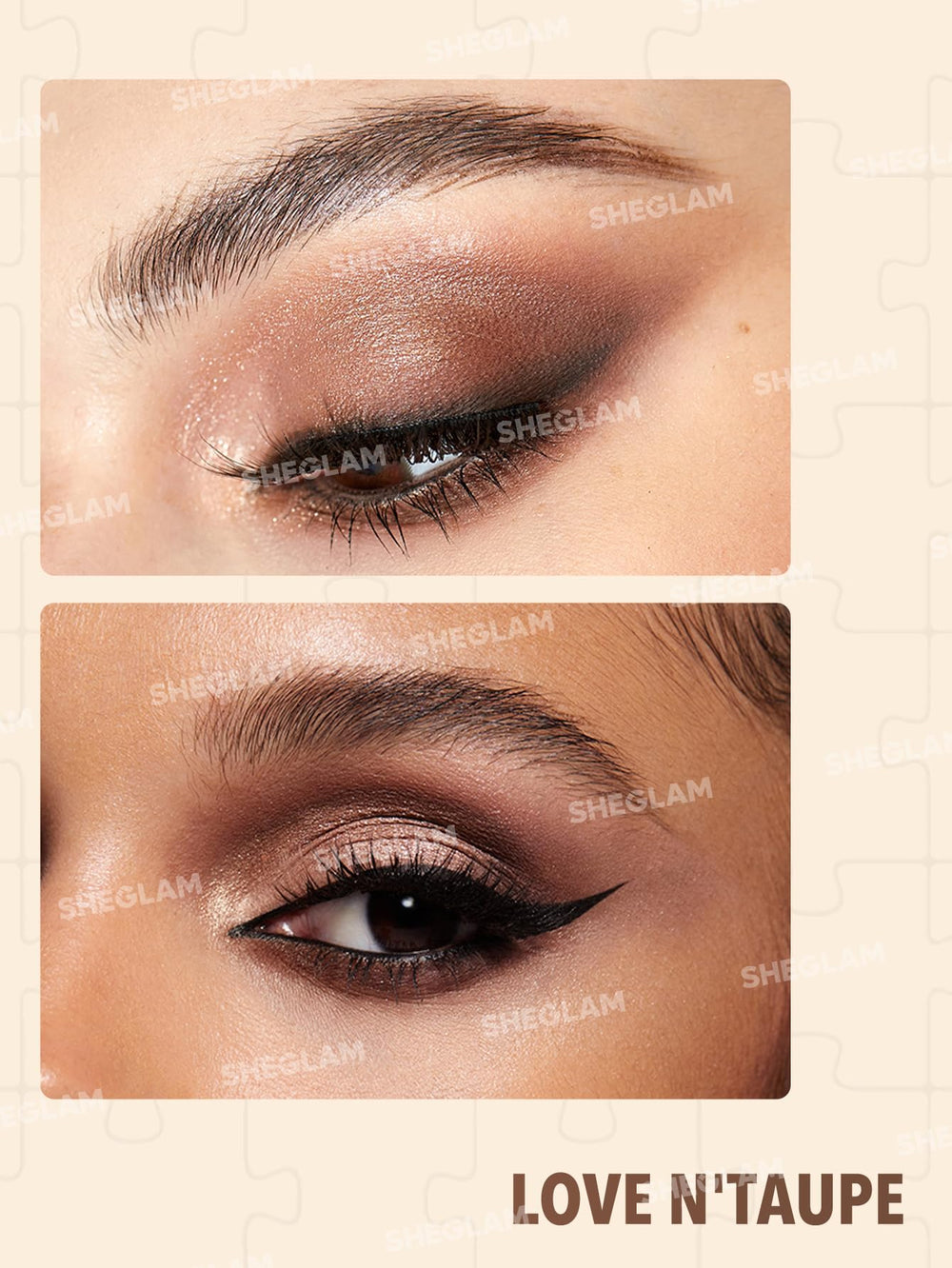 SHEGLAM Jazy Jigsaw mauve-tones shades offer smooth finishes for defined lids.