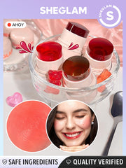 SHEGLAM Jelly-Licious Cheek Swatch reveals dual-use tint for cheeks.