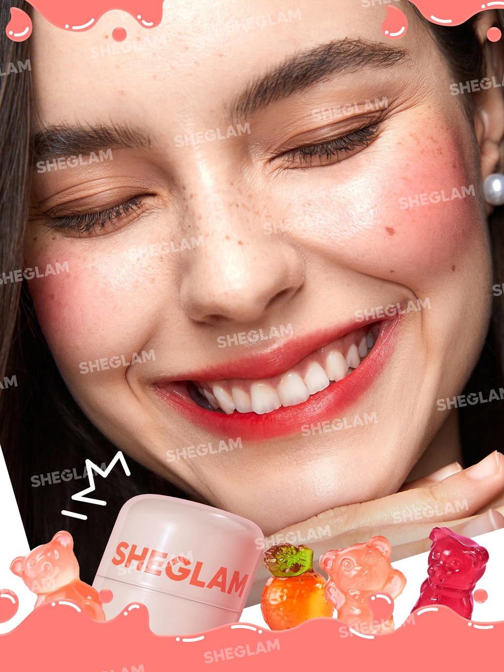 SHEGLAM Jelly-Licious Four-Shades Display showcases natural fruit-jelly colors.