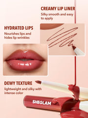 SHEGLAM Lip Rules duo emphasizes convenient 2-in-1 makeup for lips.