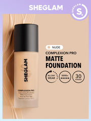 SHEGLAM liquid foundation swirl texture shows smooth blend for even coverage.