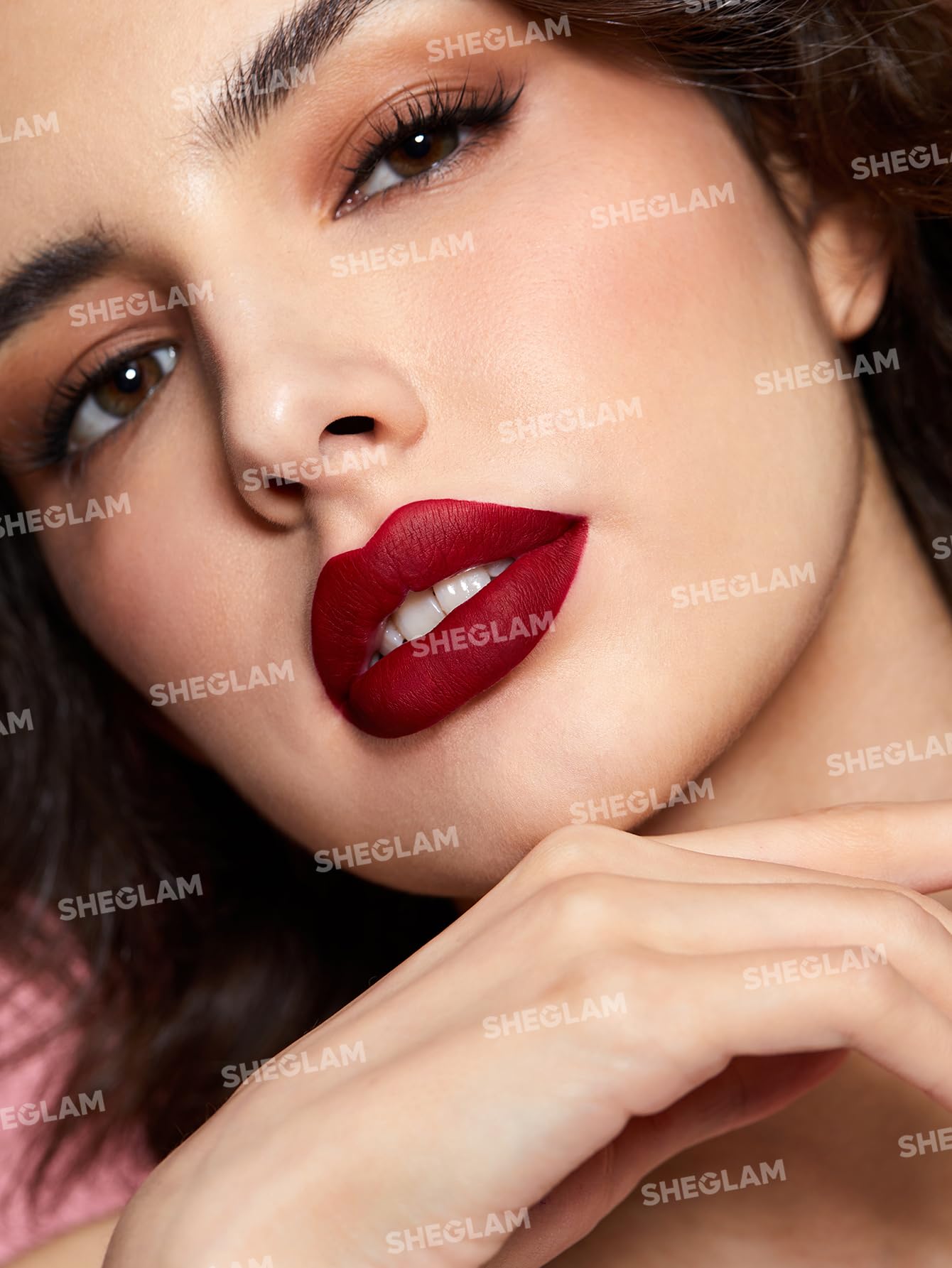 SHEGLAM Matte Allure lipstick application on lips demonstrates smooth, comfortable wear.