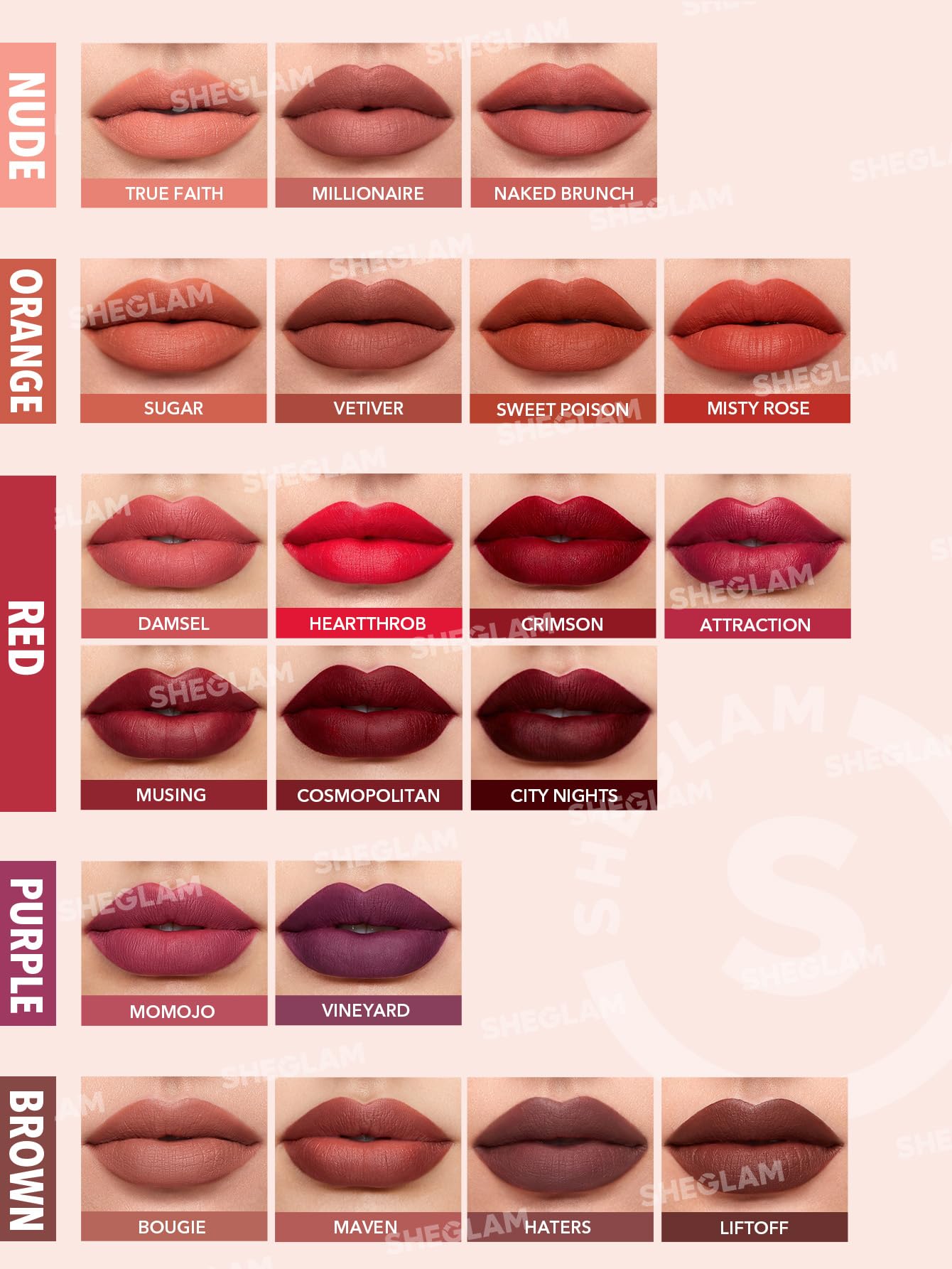 SHEGLAM Matte Allure packaging shows sleek box for gifting or safe storage.