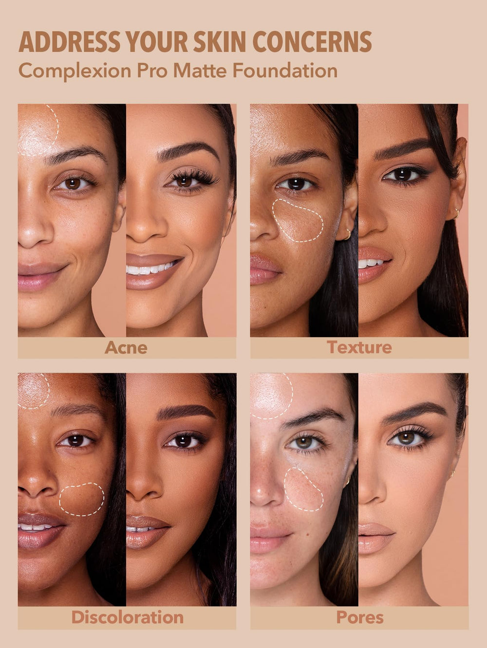 SHEGLAM matte-dewy finish closeup highlights natural radiance.