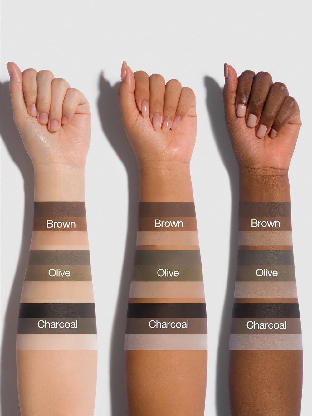 Sheglam Puff Brow Palette close-up of layering for natural look.
