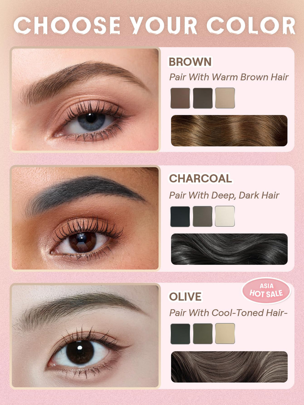 Sheglam Puff Brow Palette compact holds a full brow routine on the go.