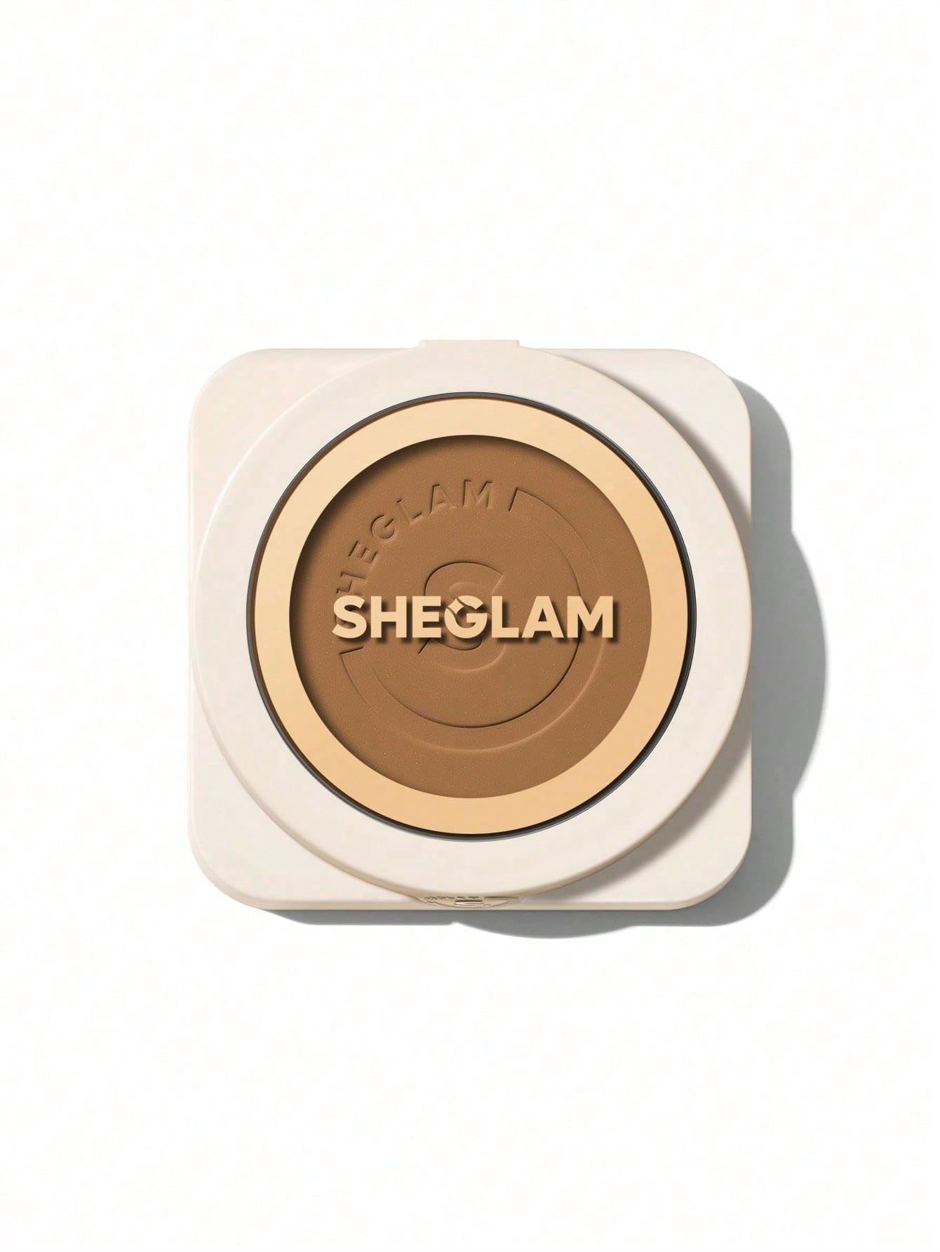 SHEGLAM Skin-Focus powder swatch on porcelain skin showing full coverage and matte finish