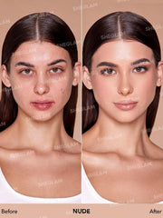 SHEGLAM Skinfinite cream texture swirl demonstrates easy blend and breathable wear.
