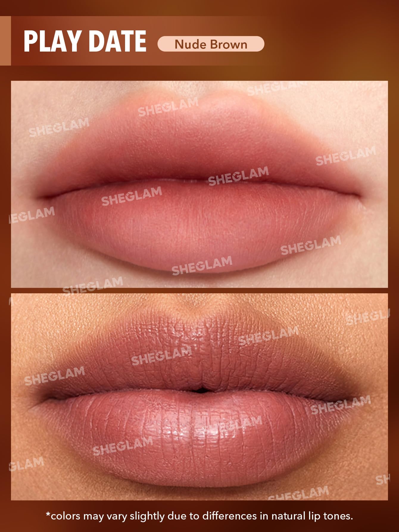 SHEGLAM Soft Haze Lip Blur application demonstrates blurring effect for a softer look
