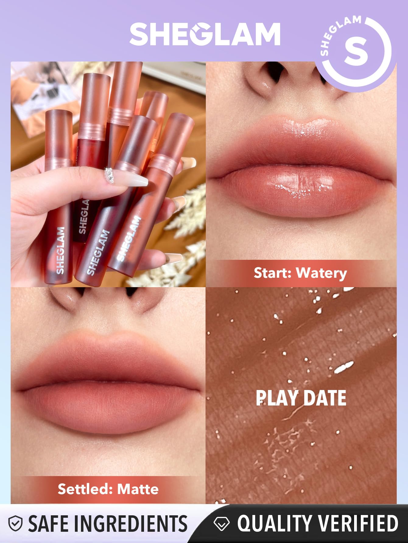 SHEGLAM Soft Haze Lip Blur swatches reveal even coverage and quick-drying matte finish