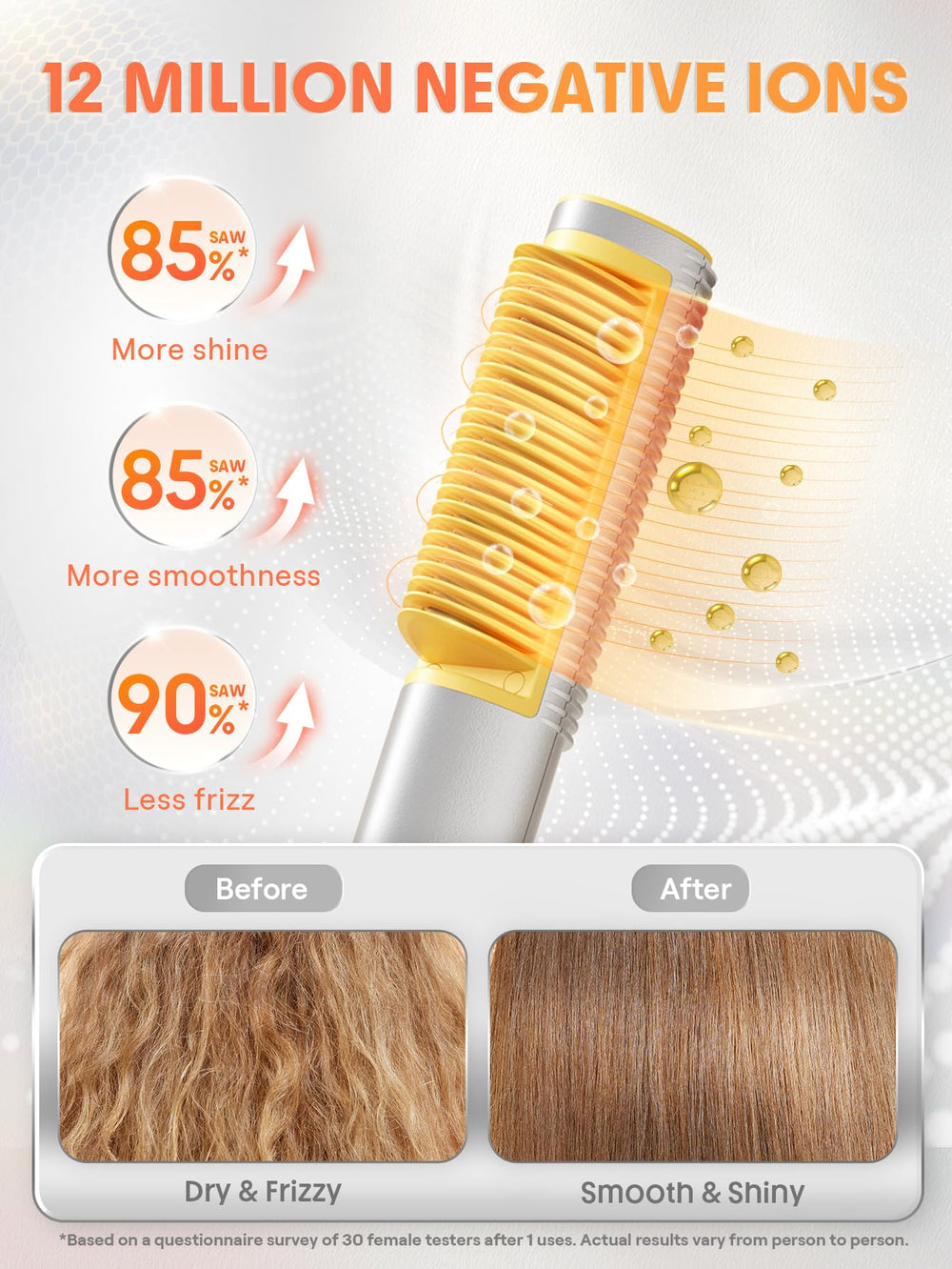 SHEGLAM Straightener Brush 24K gold heating plate delivers consistent warmth.