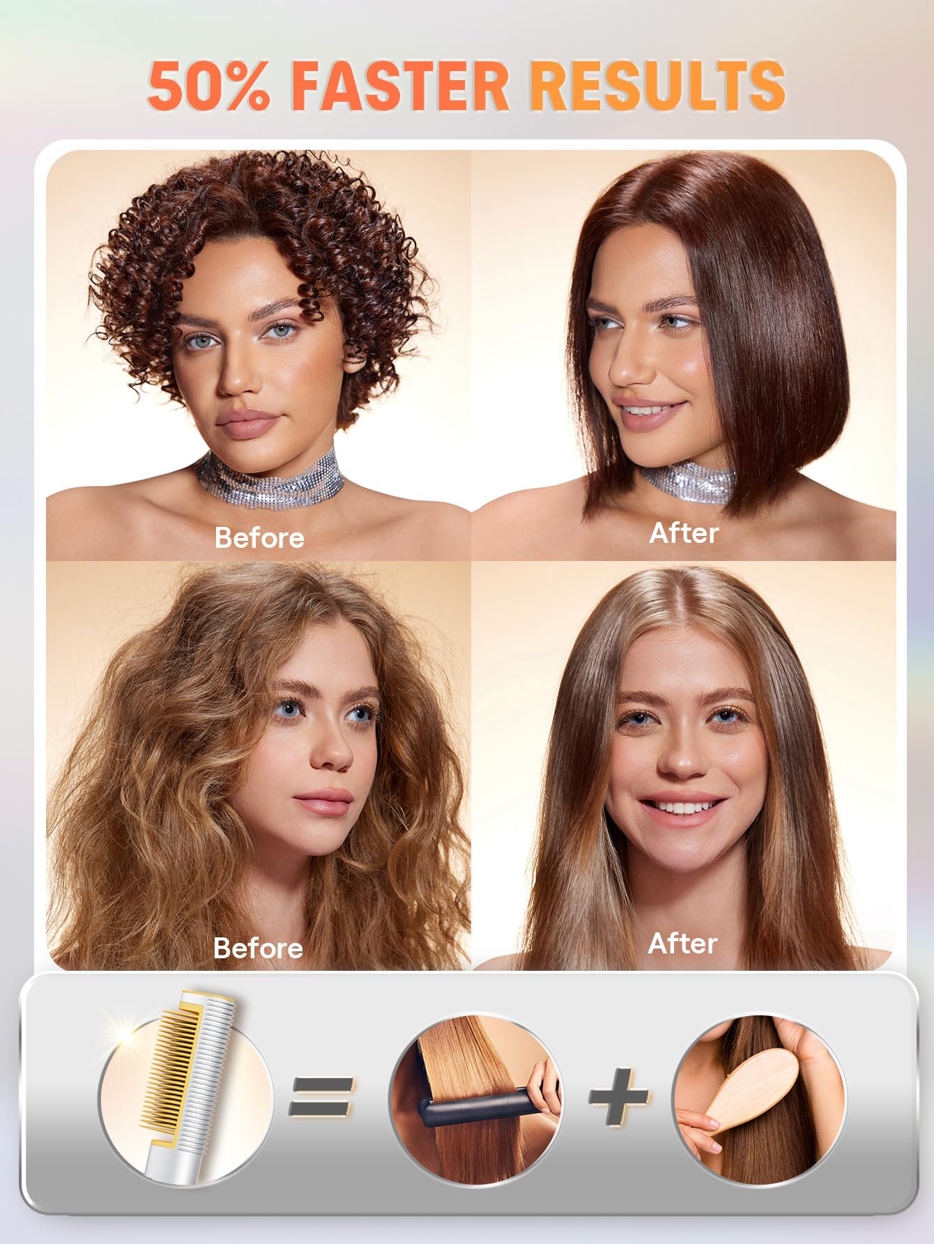 SHEGLAM Straightener Brush in morning routine for quick frizz control.