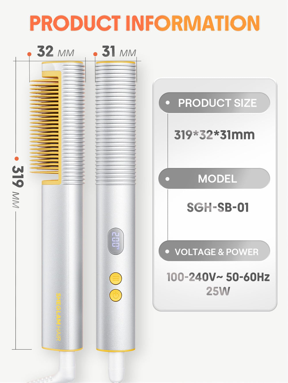 SHEGLAM Straightener Brush lightweight design is easy to handle.