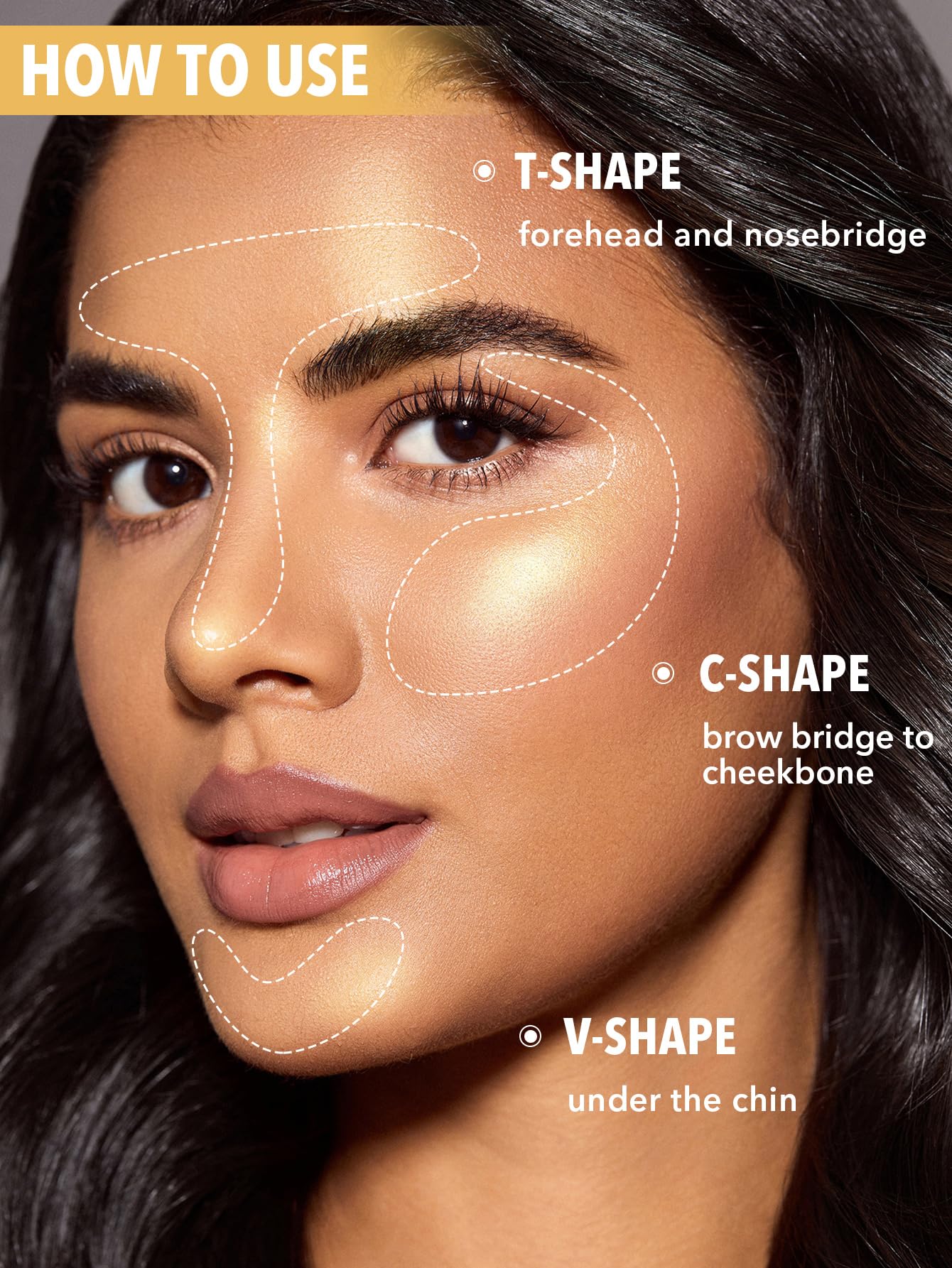 Sheglam Tea Cake highlighter full-face application for cohesive glow.