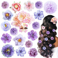 SHEHARUHI 18pcs flower hair clip pack featuring roses and dahlias for versatile everyday styling.