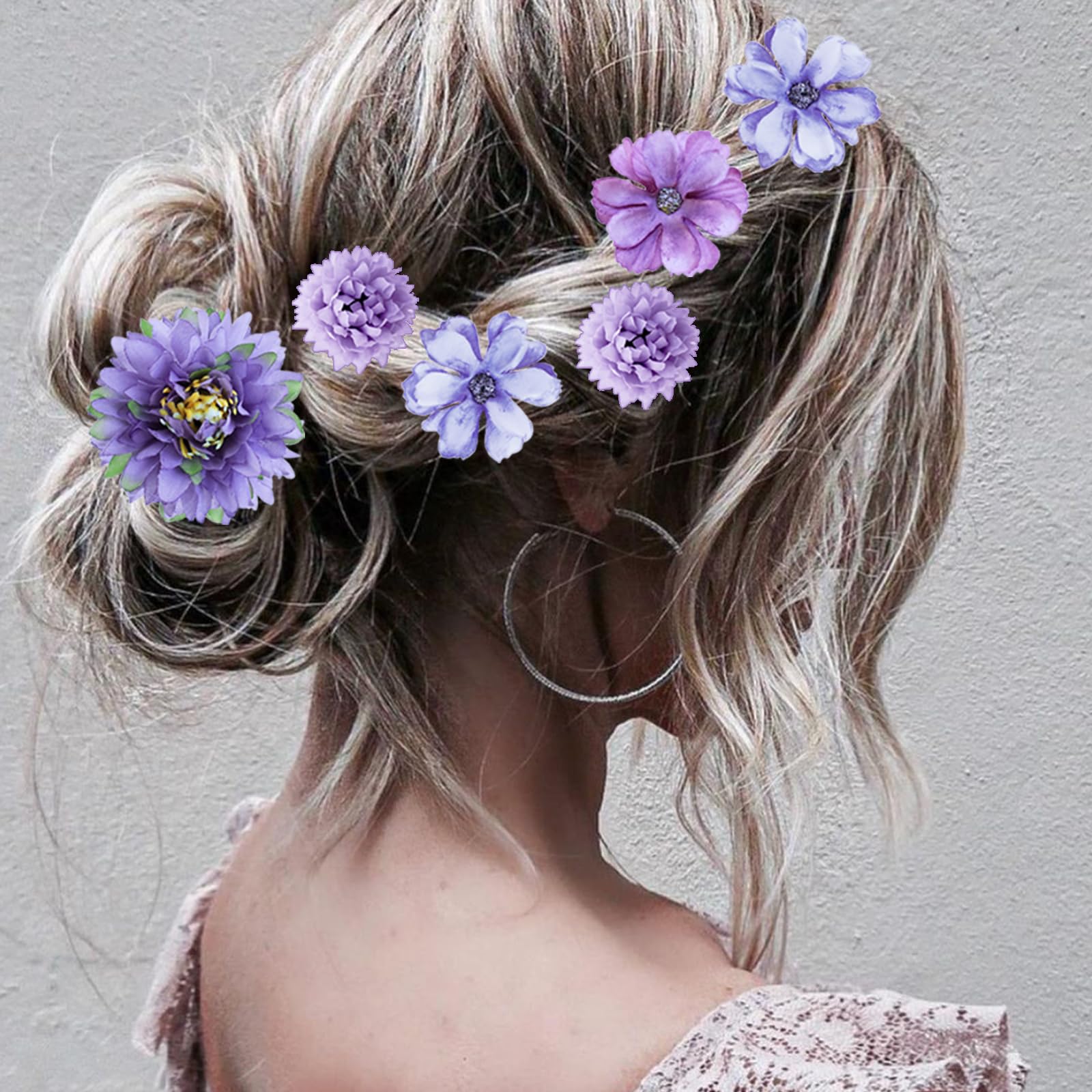 SHEHARUHI lightweight fabric flower clips provide comfortable all-day wear.