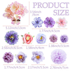 SHEHARUHI purple flower barrettes highlighting delicate petals for weddings or parties.