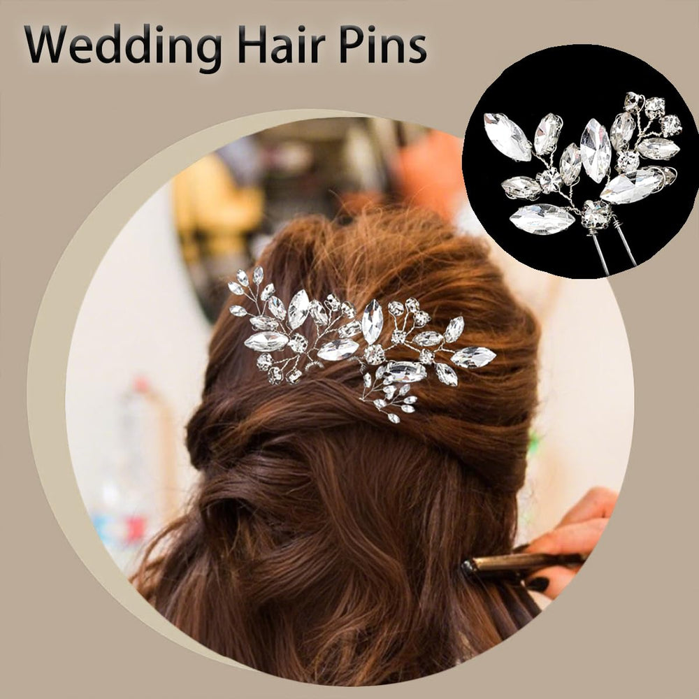 SHEHARUHI rhinestone hair clip silver accent for bridesmaids with subtle glamour.