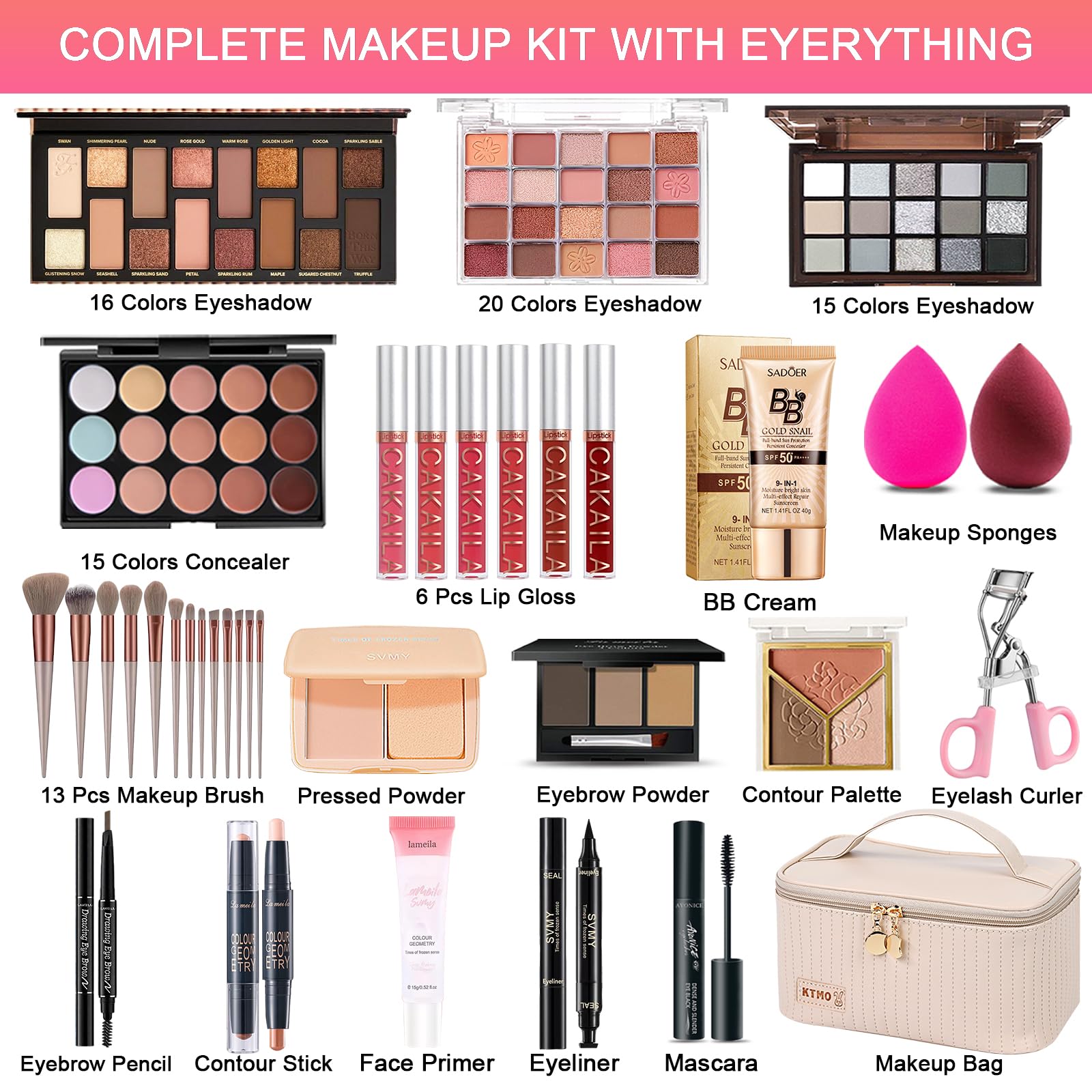 SHELAKIN travel makeup kit packaging showcasing portable design